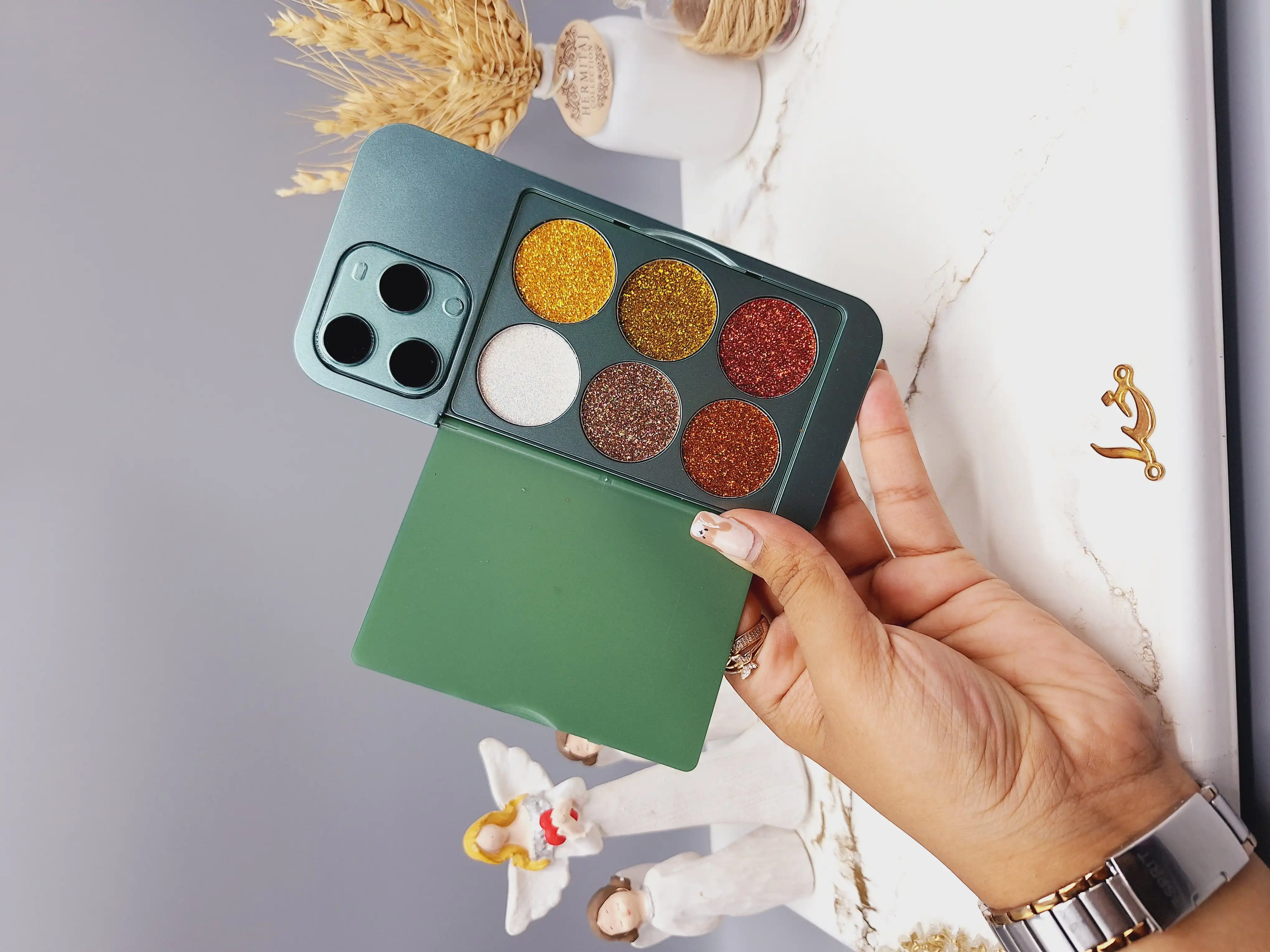 پالت رژ گونه و هایلایتر طرح آیفونی کد 2198B