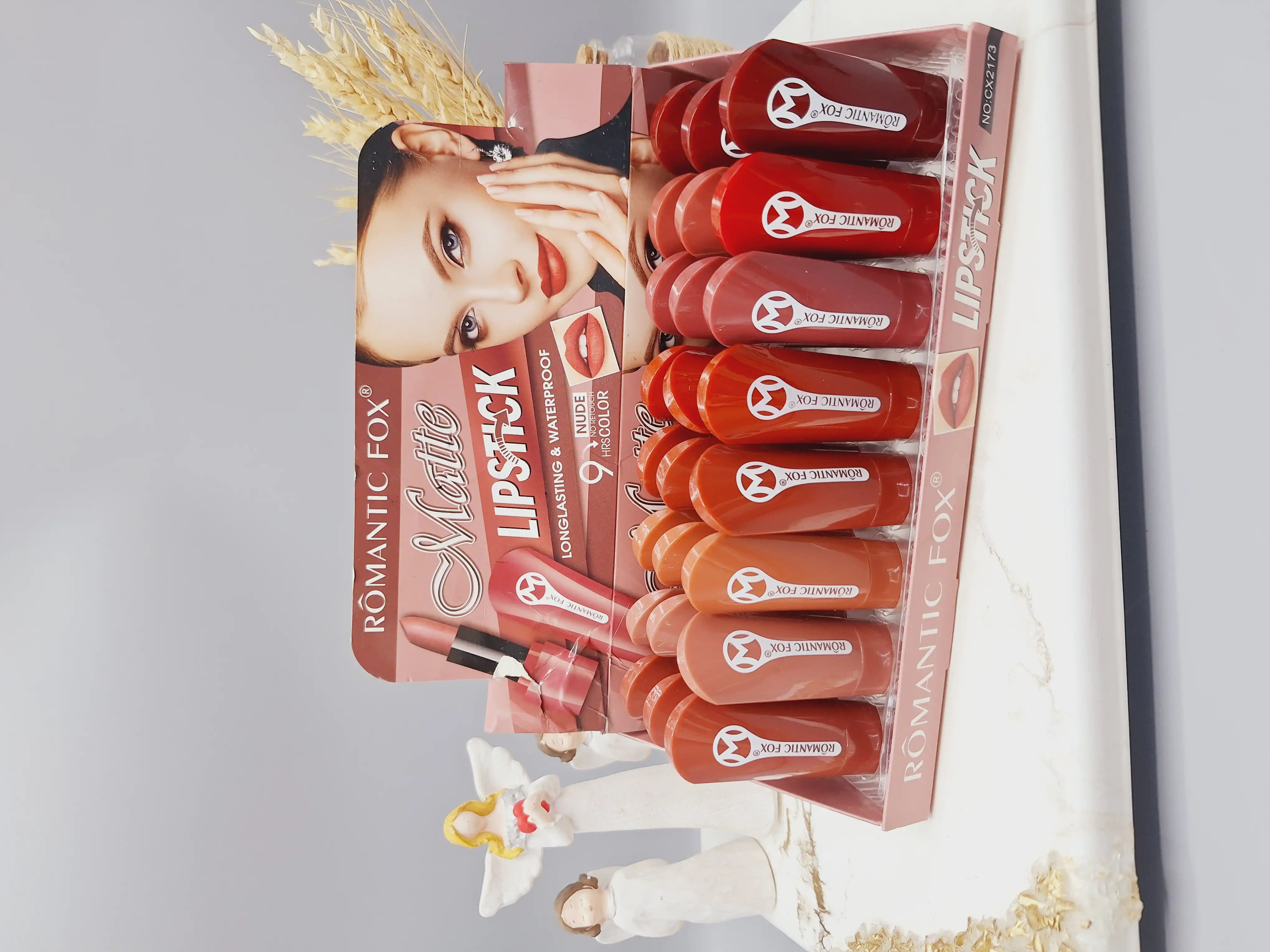 رژ جامد 8 تایی با ماندگاری بالا و ضد آب برند ‏ROMANTIC FOX‏ کد ‏NO.CX2173‏