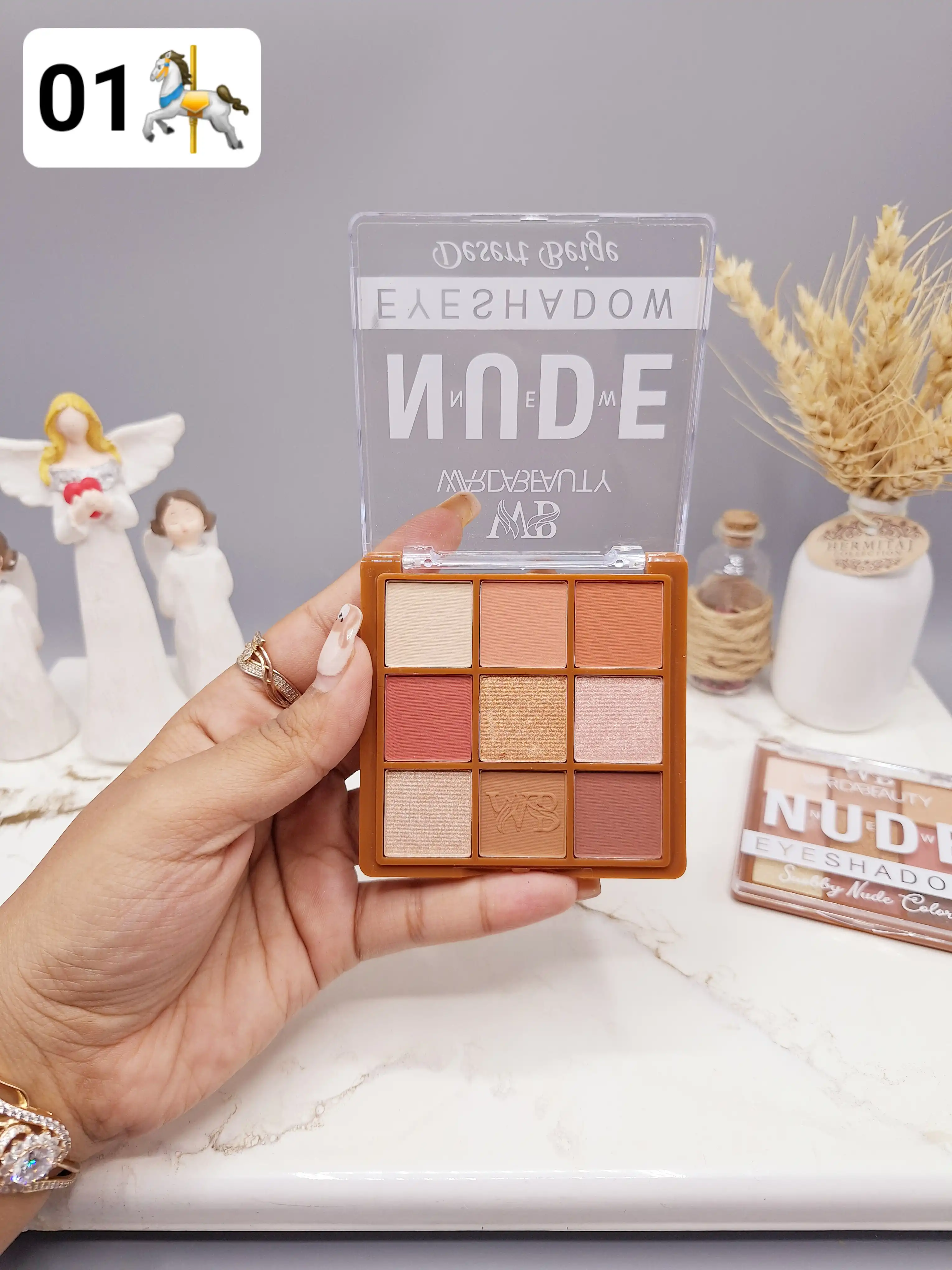 پالت سایه 9 رنگ نود  WARDABEAUTY مدل Desert Beige کد 312132