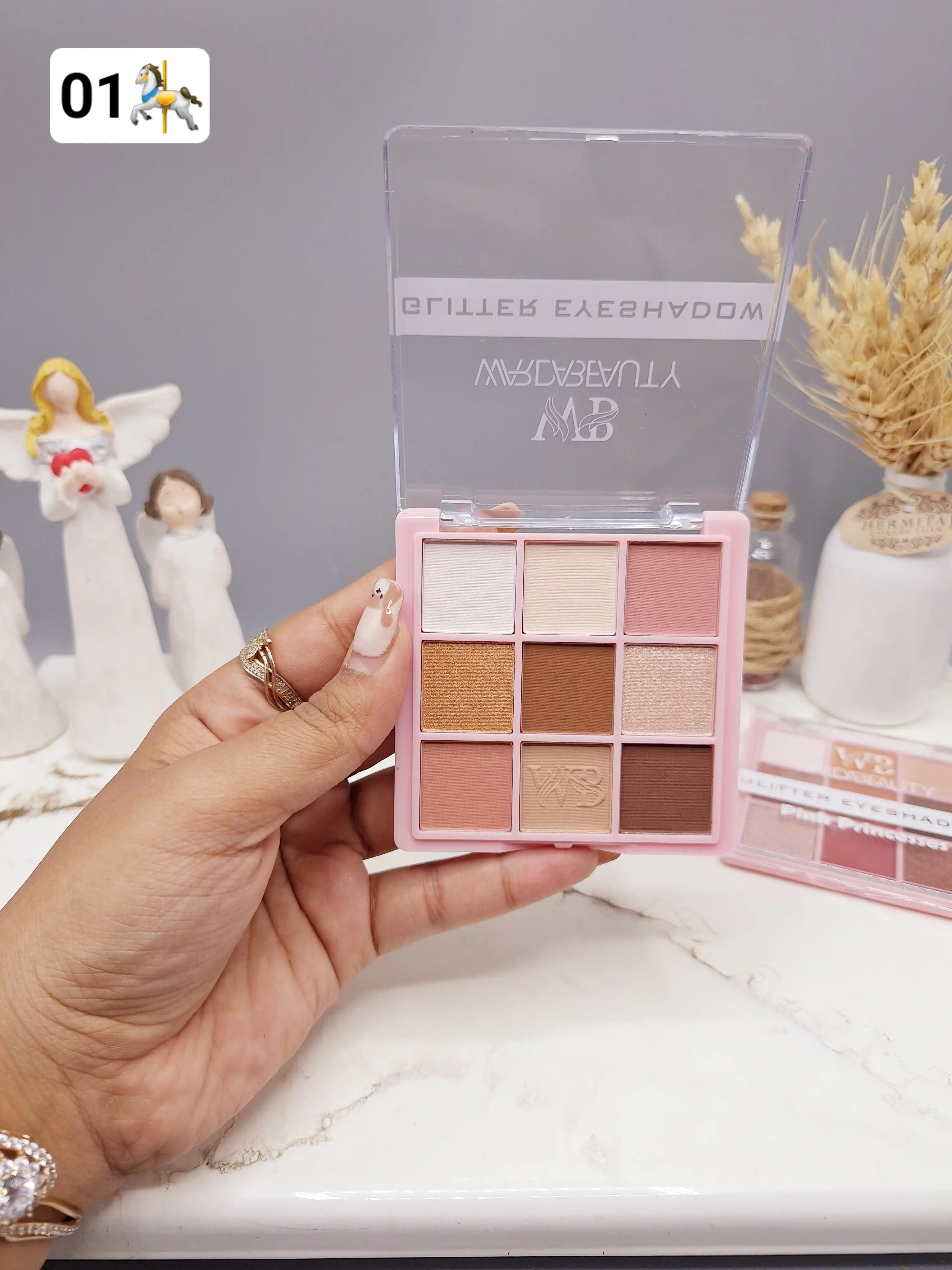 پالت سایه 9 رنگ جذاب WARDABEAUTY مدل Pink Princesses کد 312131