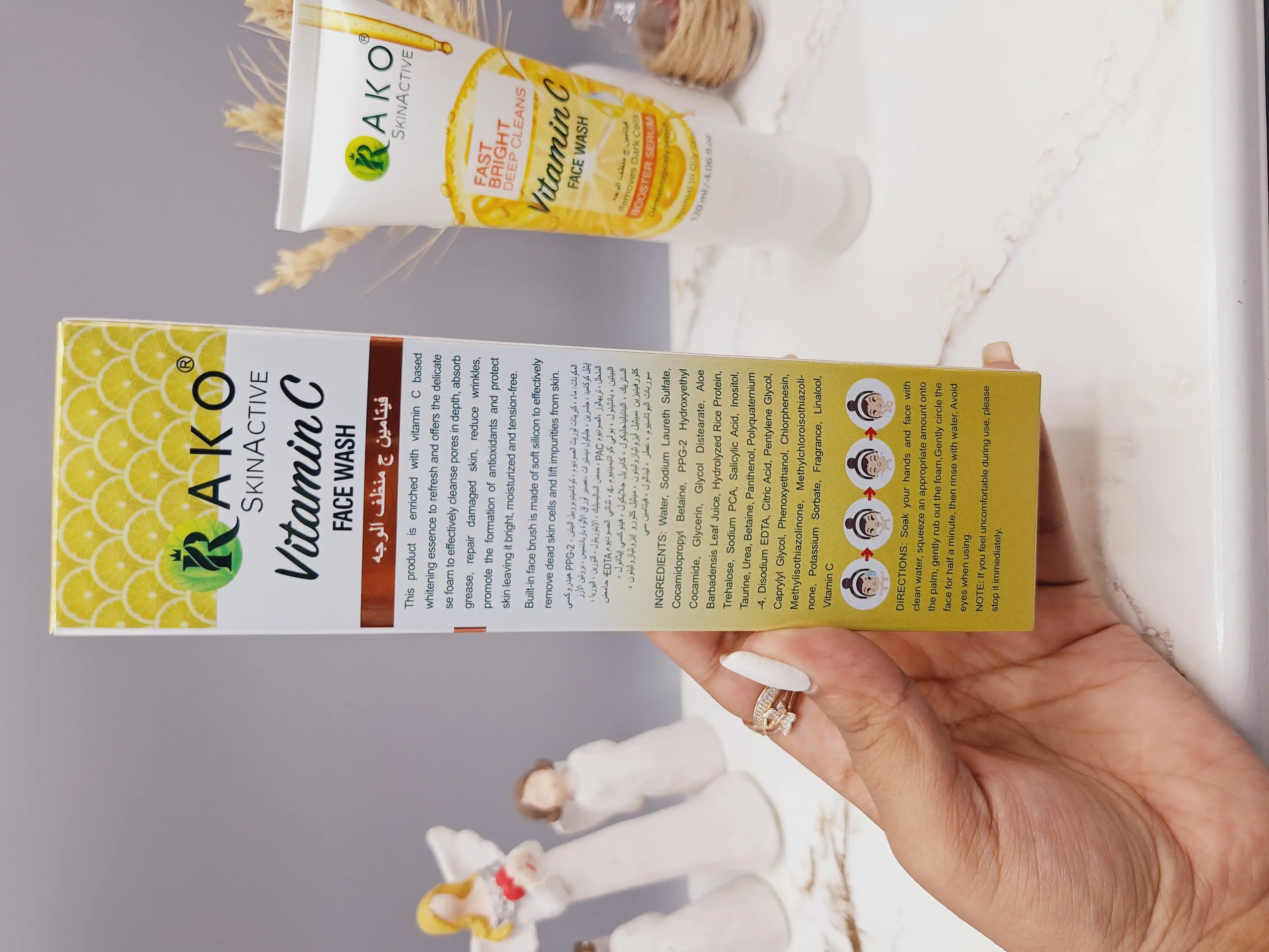 فوم براش دار سفیدکننده و تمیز کننده عمیق پوست عصاره ویتامین سی راکو RAKO اصلی کد RK1095