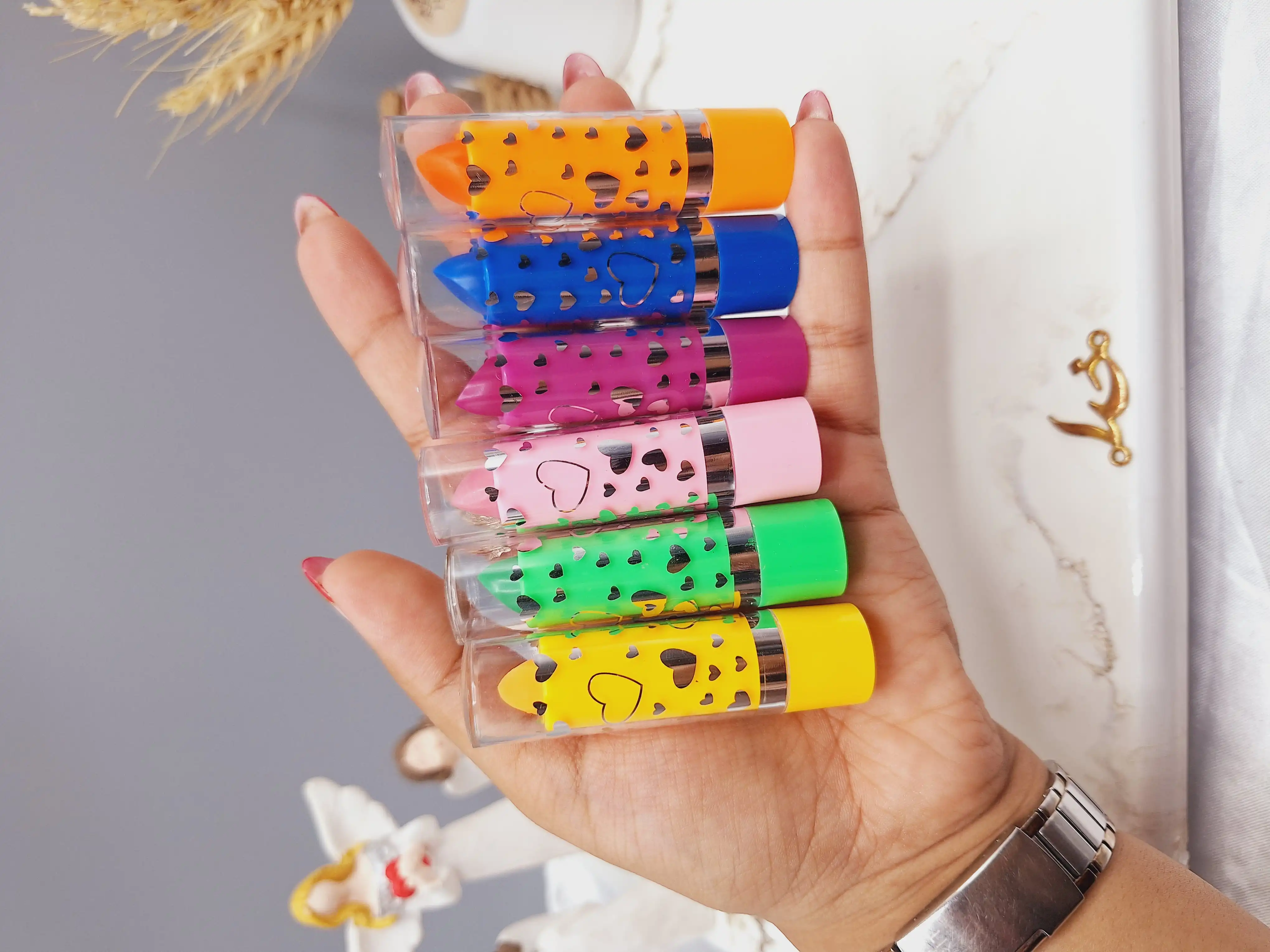 بالم لب حرارتی رنگی برند هپی لیدی HAPPY LADY کد HL004