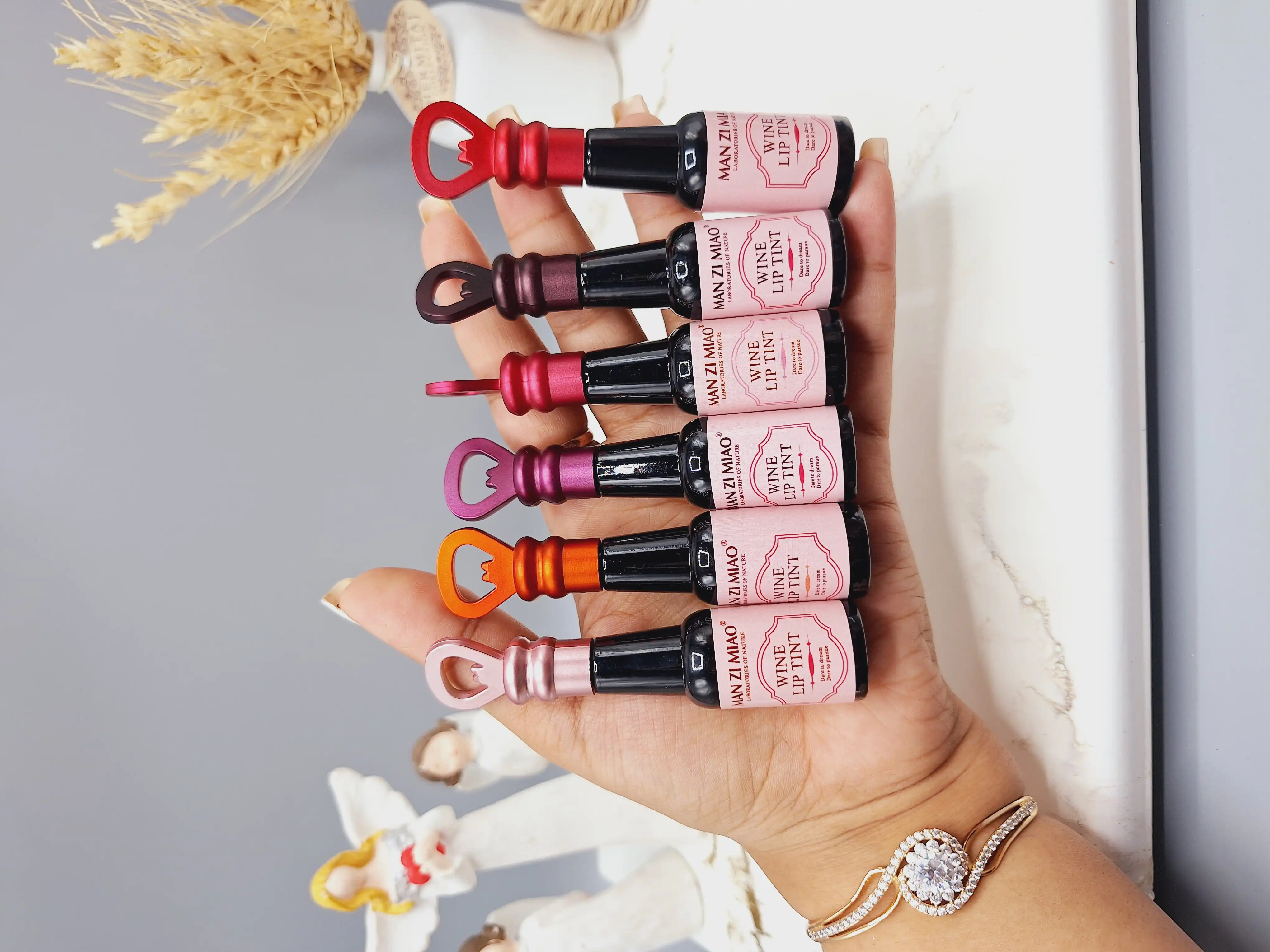 تینت شامپاینی مدل جدید دسته دار برند MAN ZI MIAO کد NO:LC022