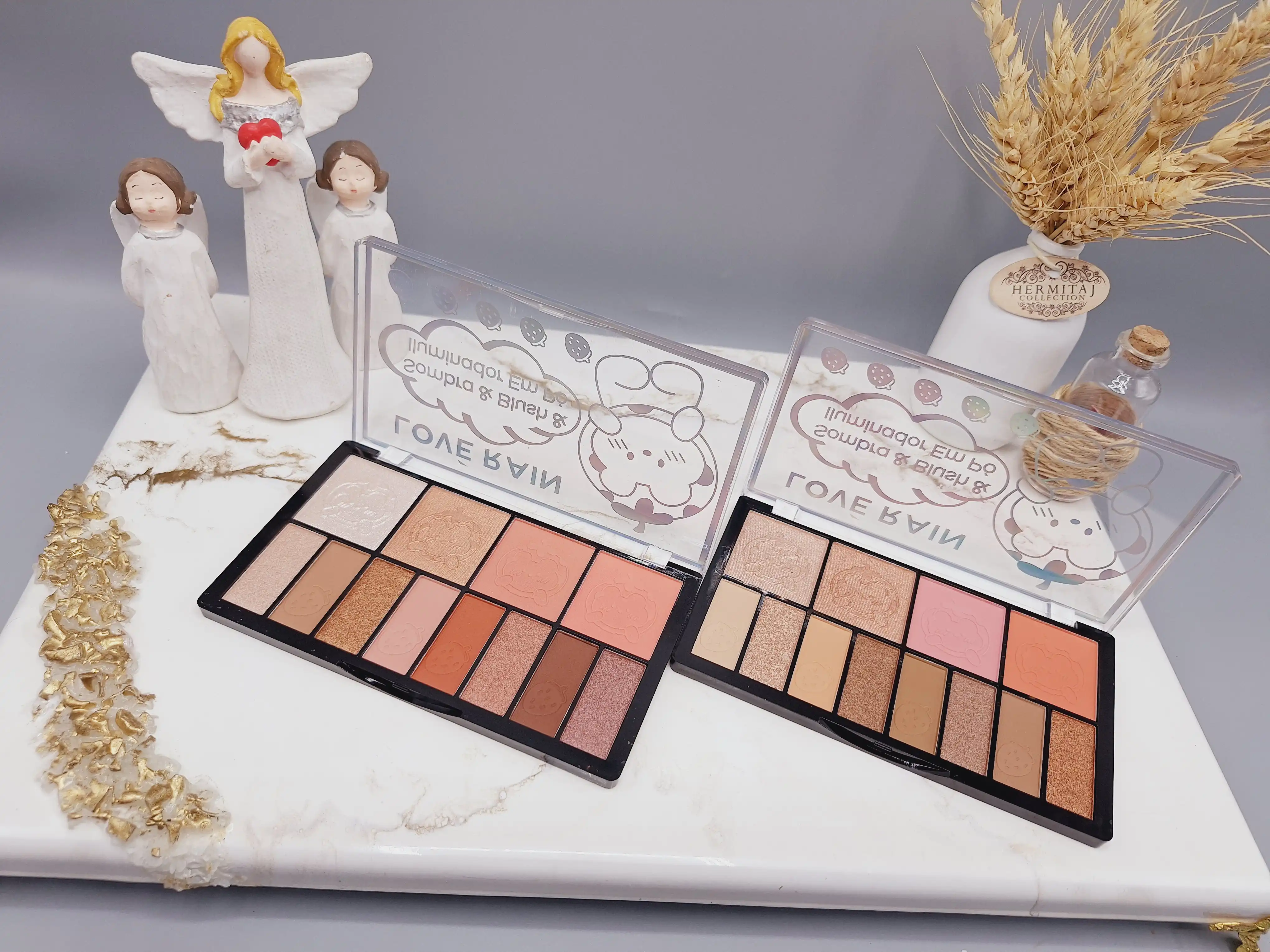 پالت سایه چشم هایلایتر و رژگونه خرسی مات شیمر برند LOVE RAIN کد NO.:LR9127