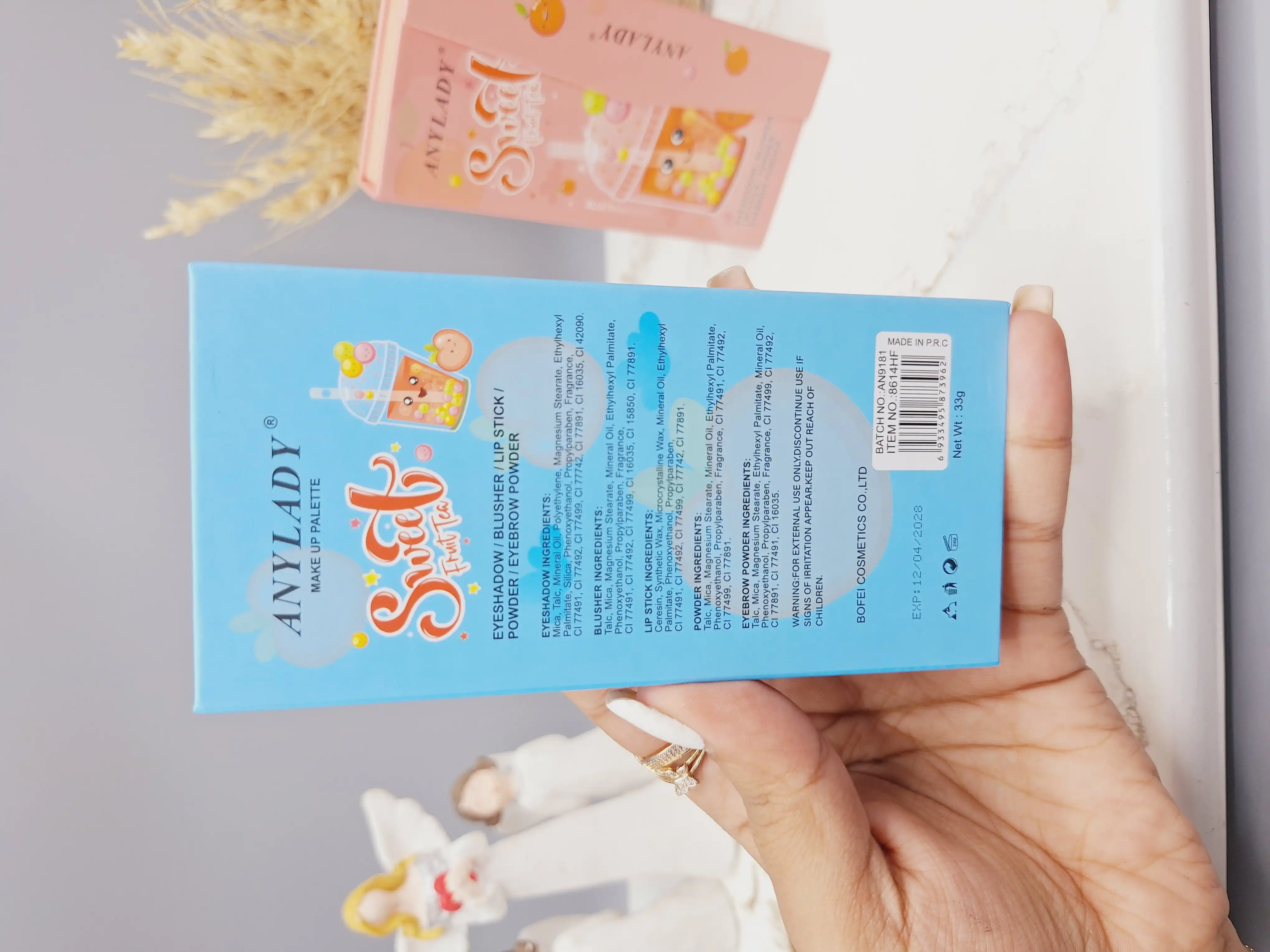 پالت سایه آنالیدی طرح آیس پک میوه ای برند ANYLADY کد 8614HF