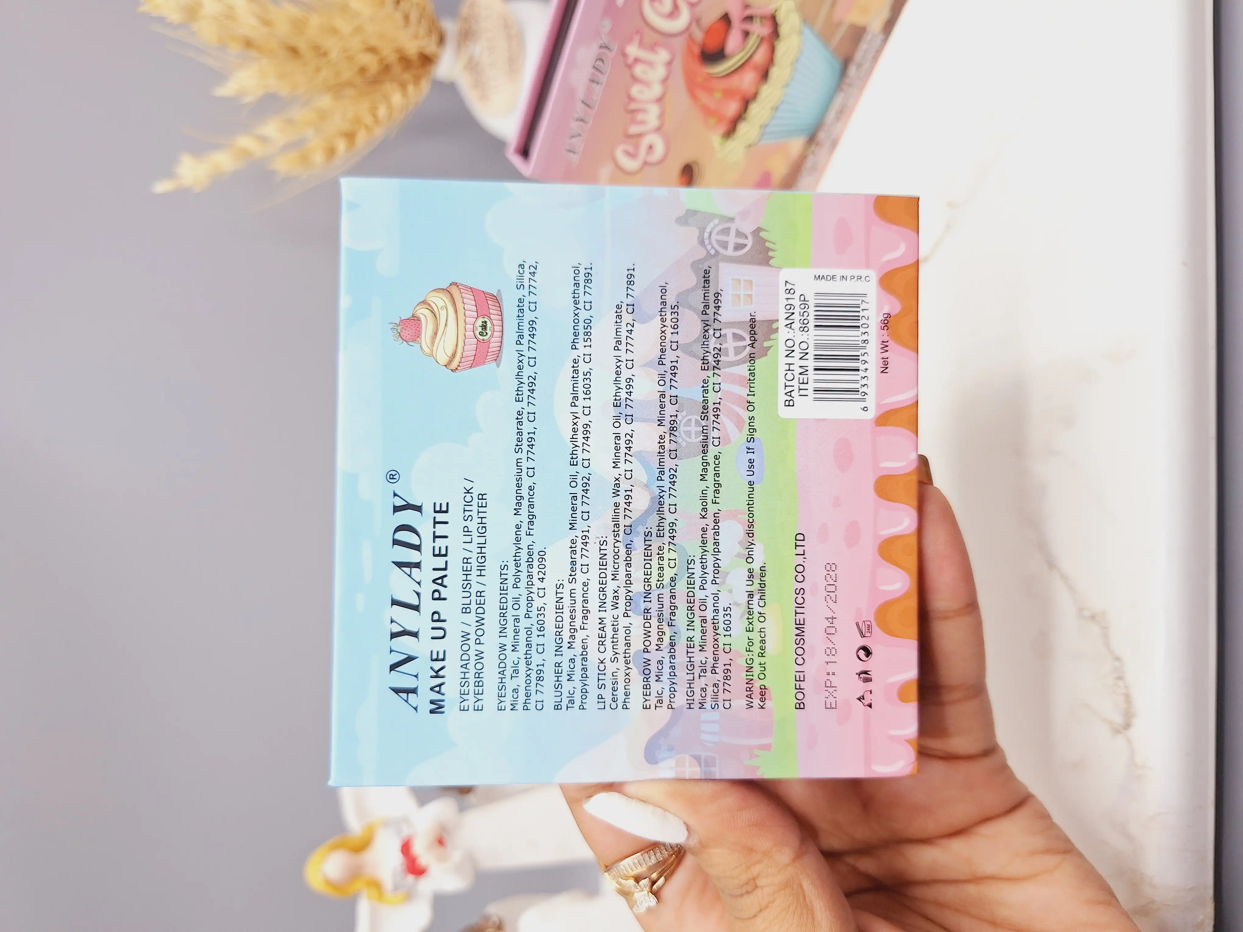 پالت سایه آنالیدی طرح کاپ کیک برند ANYLADY کد NO.:8659P