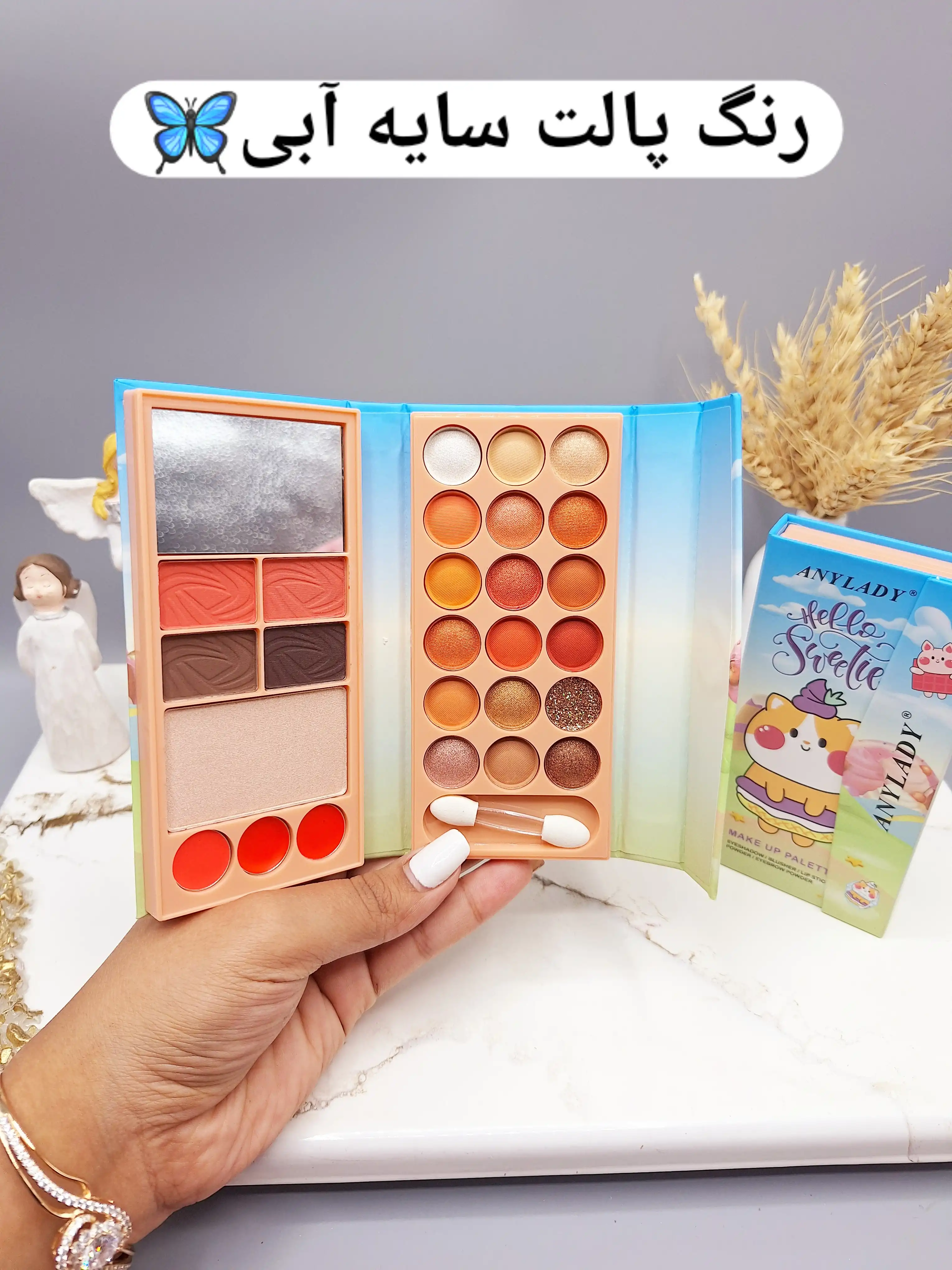 پالت سایه آنالیدی طرح گربه چاقالو  برند ANYLADY کد 8614HK