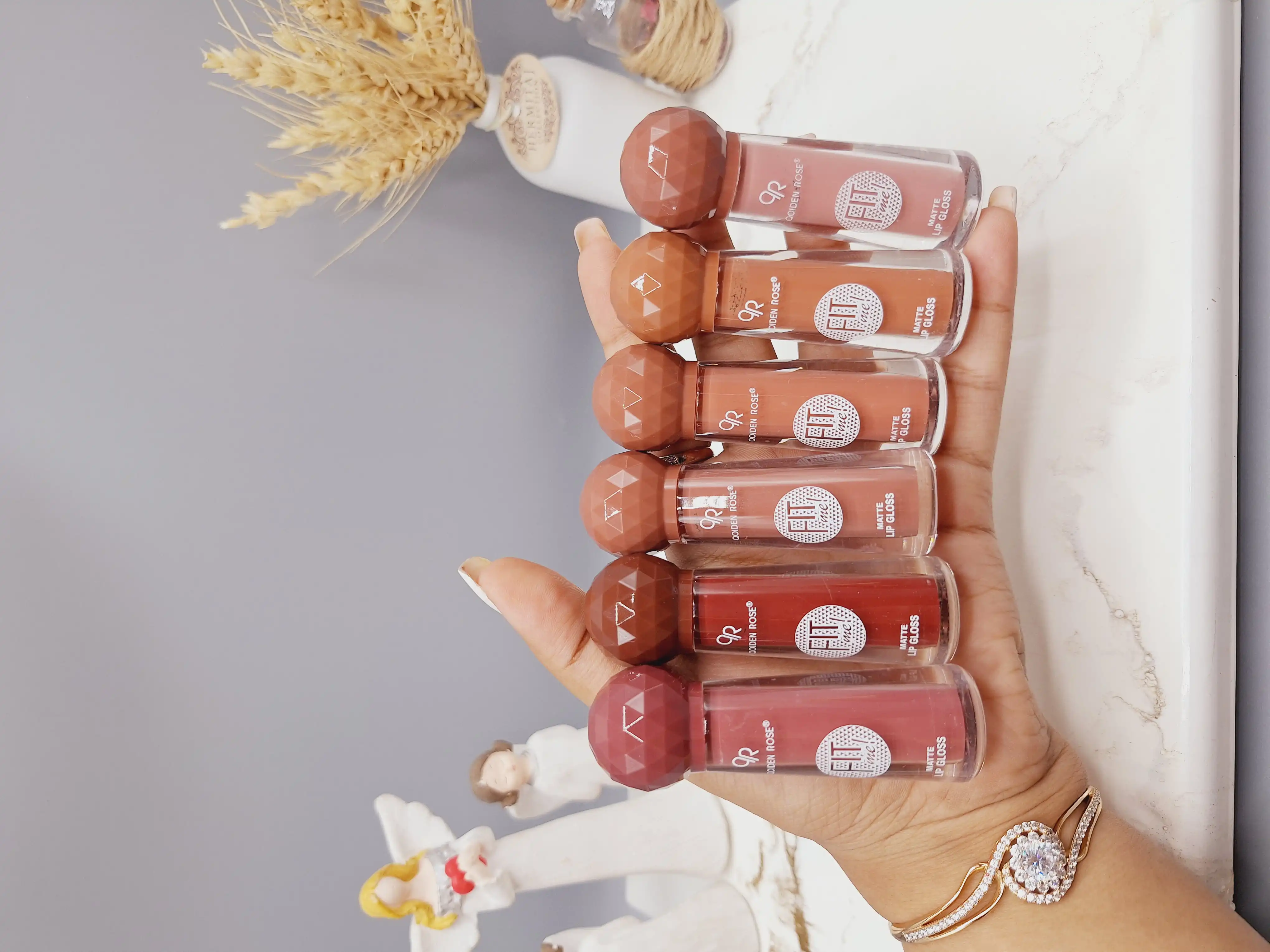 پک 6 تایی رژ مایع سر الماسی برند QOIDEN ROSE کد 5649