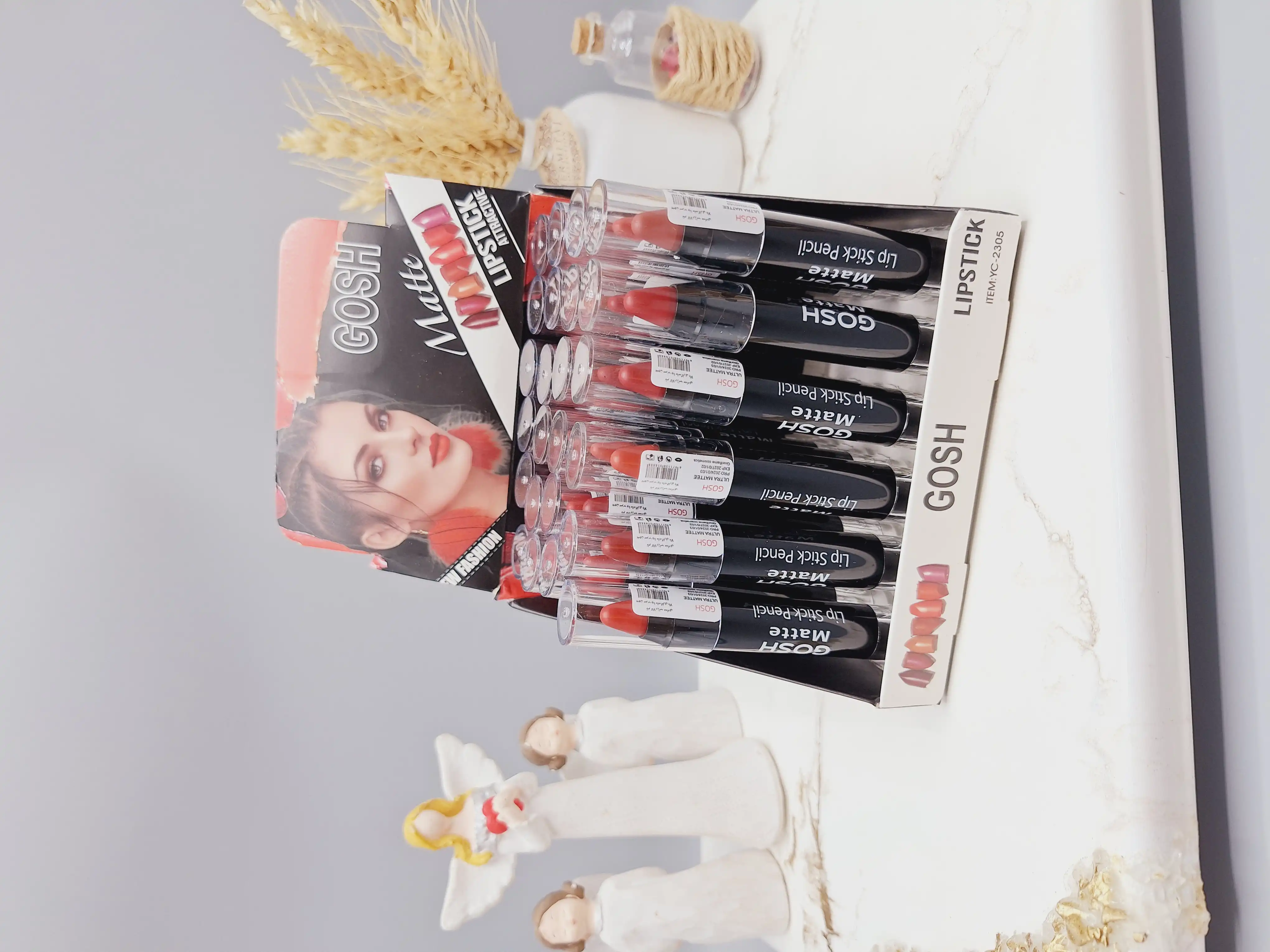 پک 6 تایی رژ جامد مدل پیچی برند GOSH کد YC-2305