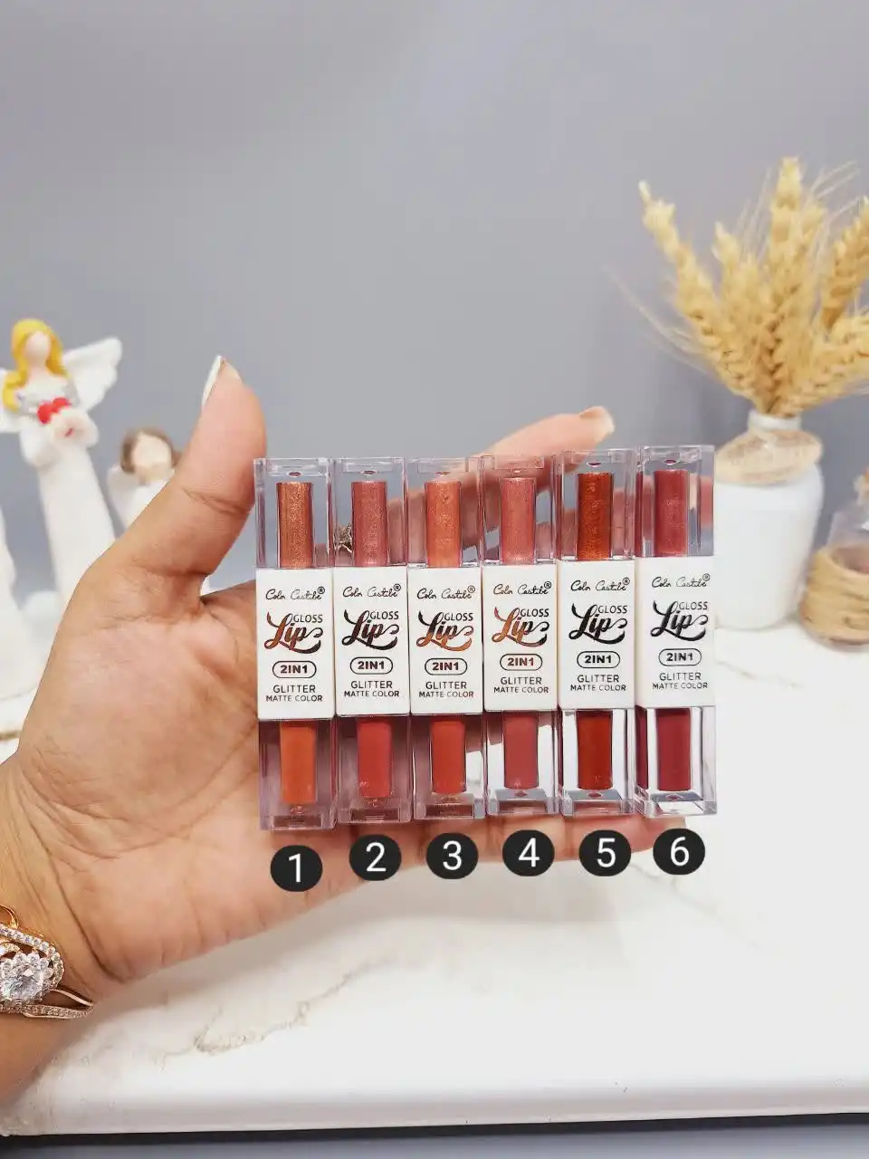 ست 2 تایی رژ مایع و رژ مایع شاین دار برند Color Castibe کد NO:4197