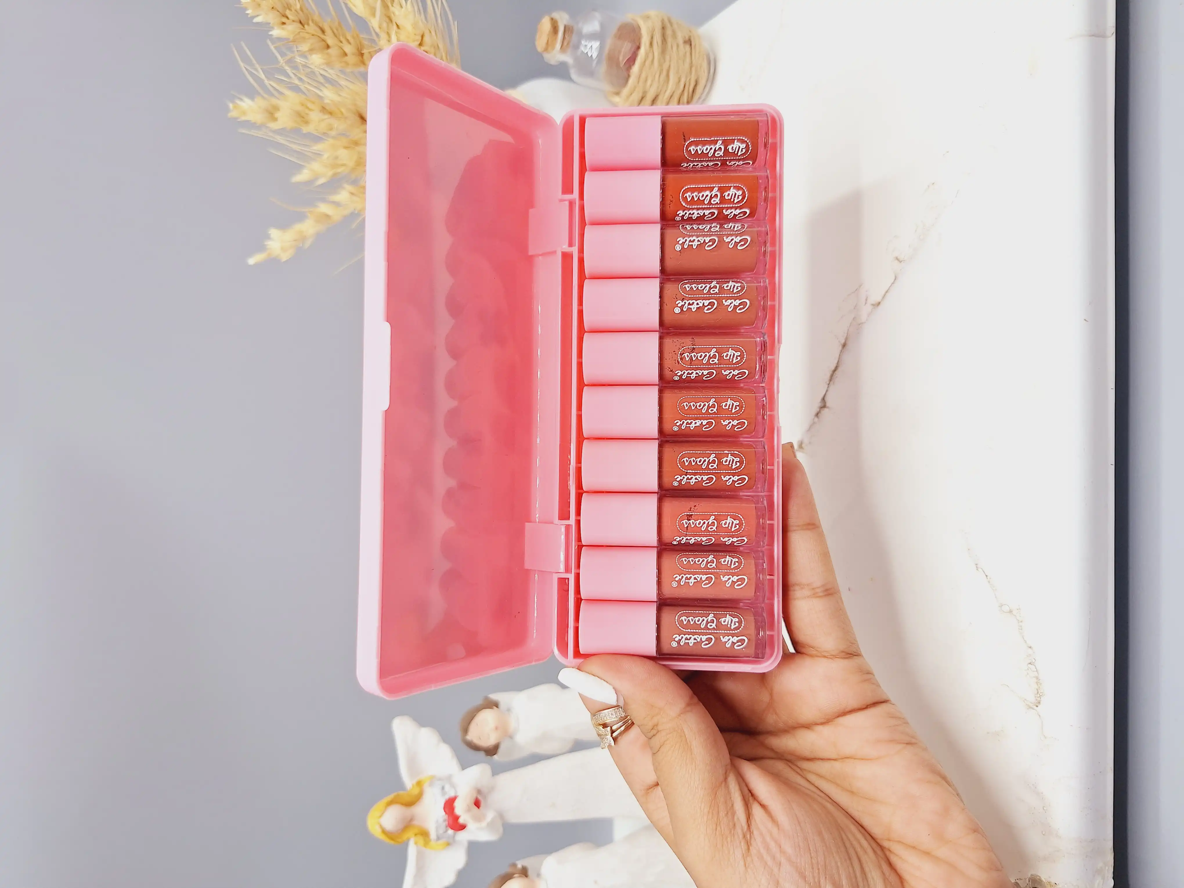 پک 10 تایی رژ مایع مینی فوق العاده زیبا عروسکی برند Color Castube کد 4142