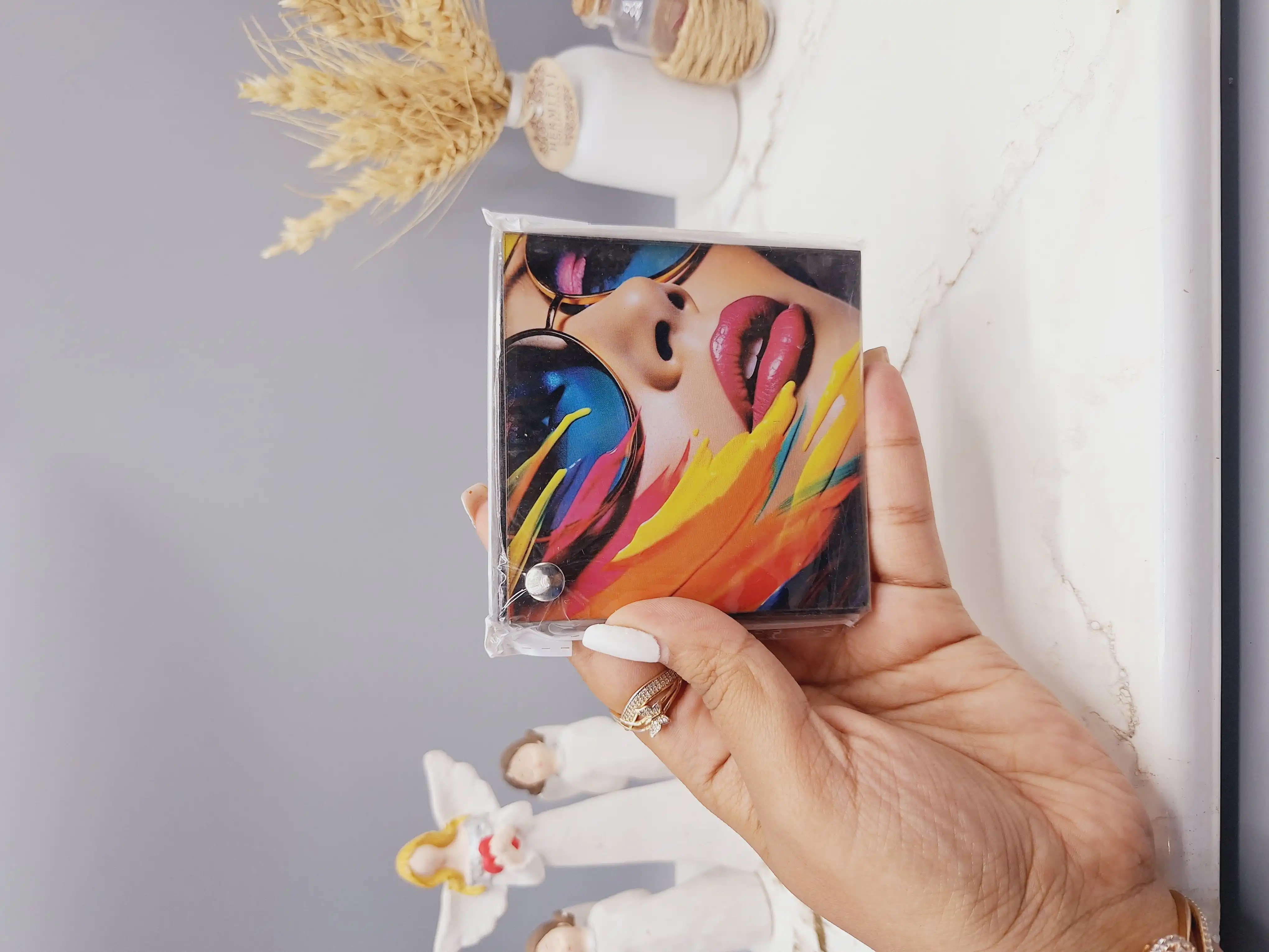 آینه مربعی طرح دختر مدلینگ