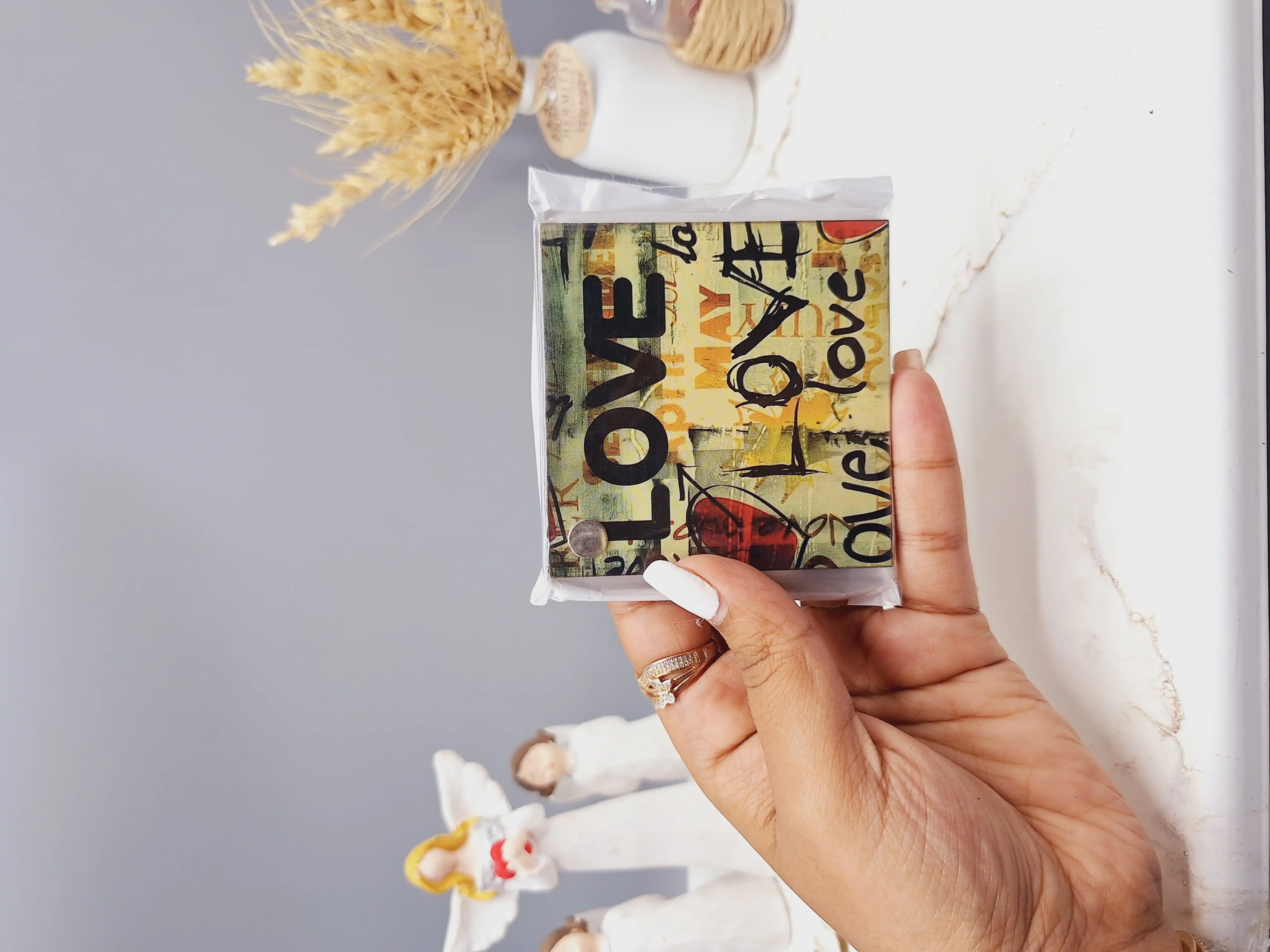 آینه مکعبی مدل دختر جوان طرح رندم