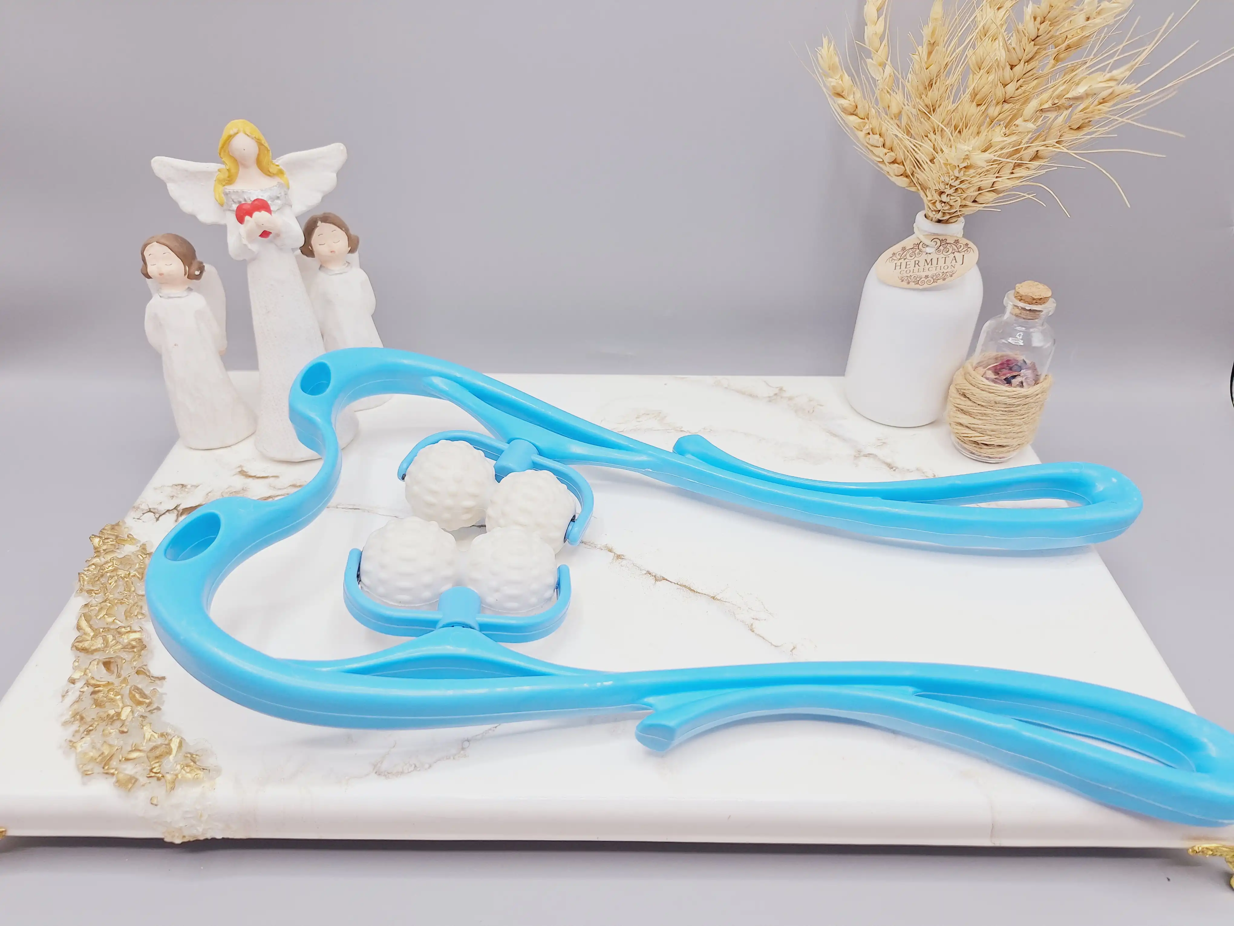 ماساژور غلتطکی گردن مدل ۴ رول (آبی)