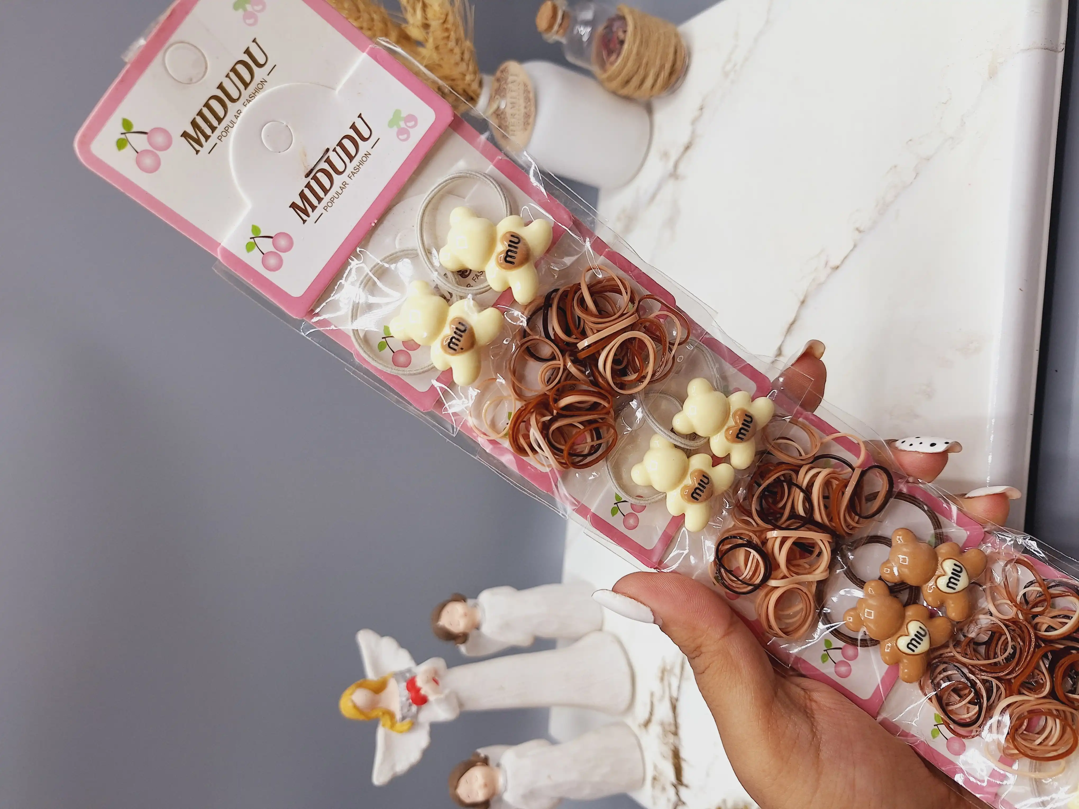 پک 10 تایی کش مو خرسی و چهل گیس نود