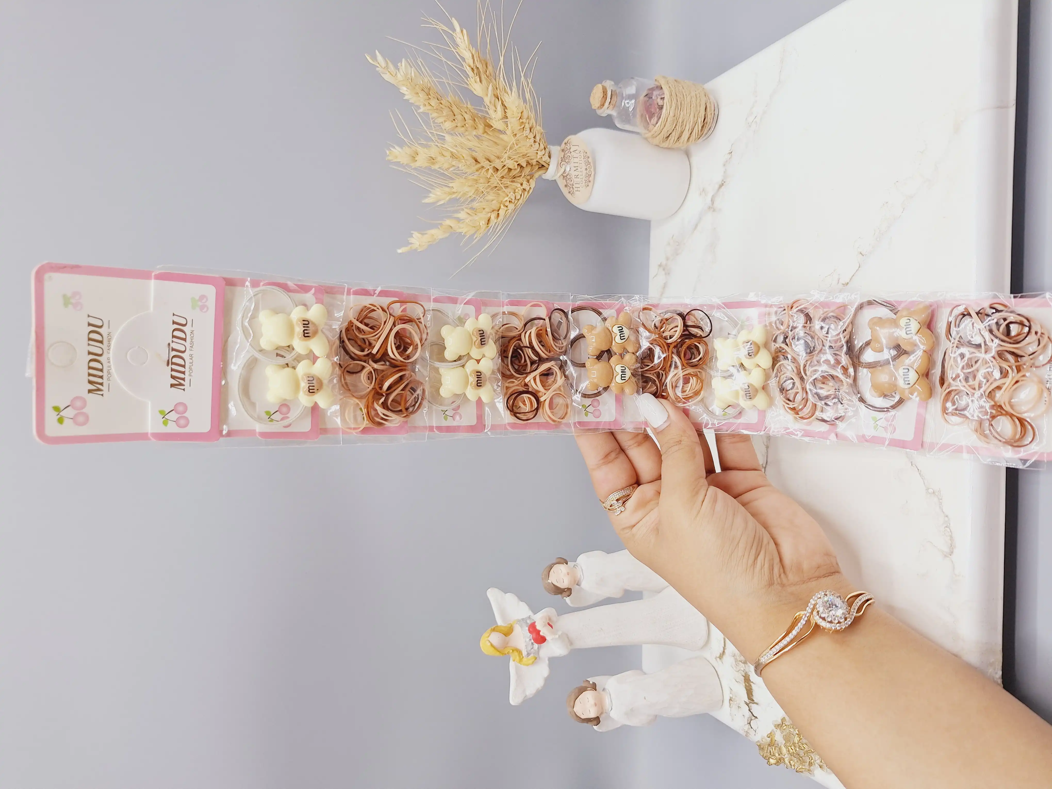 پک 10 تایی کش مو خرسی و چهل گیس نود