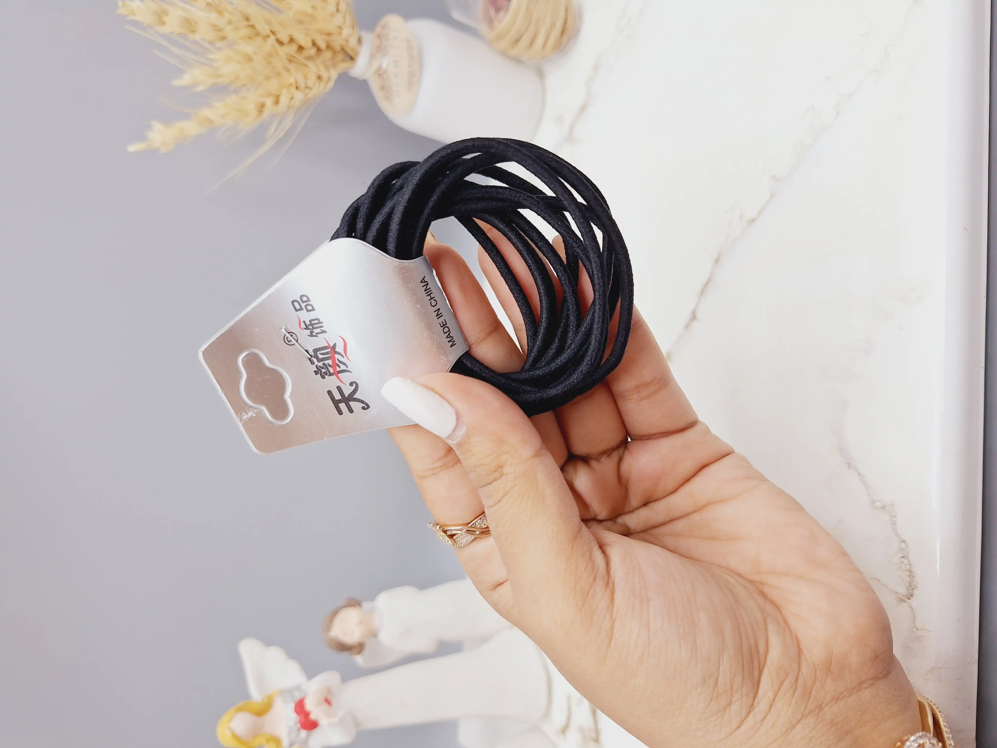 کش مو 10 تایی طرح ساده رنگ مشکی کد 0012