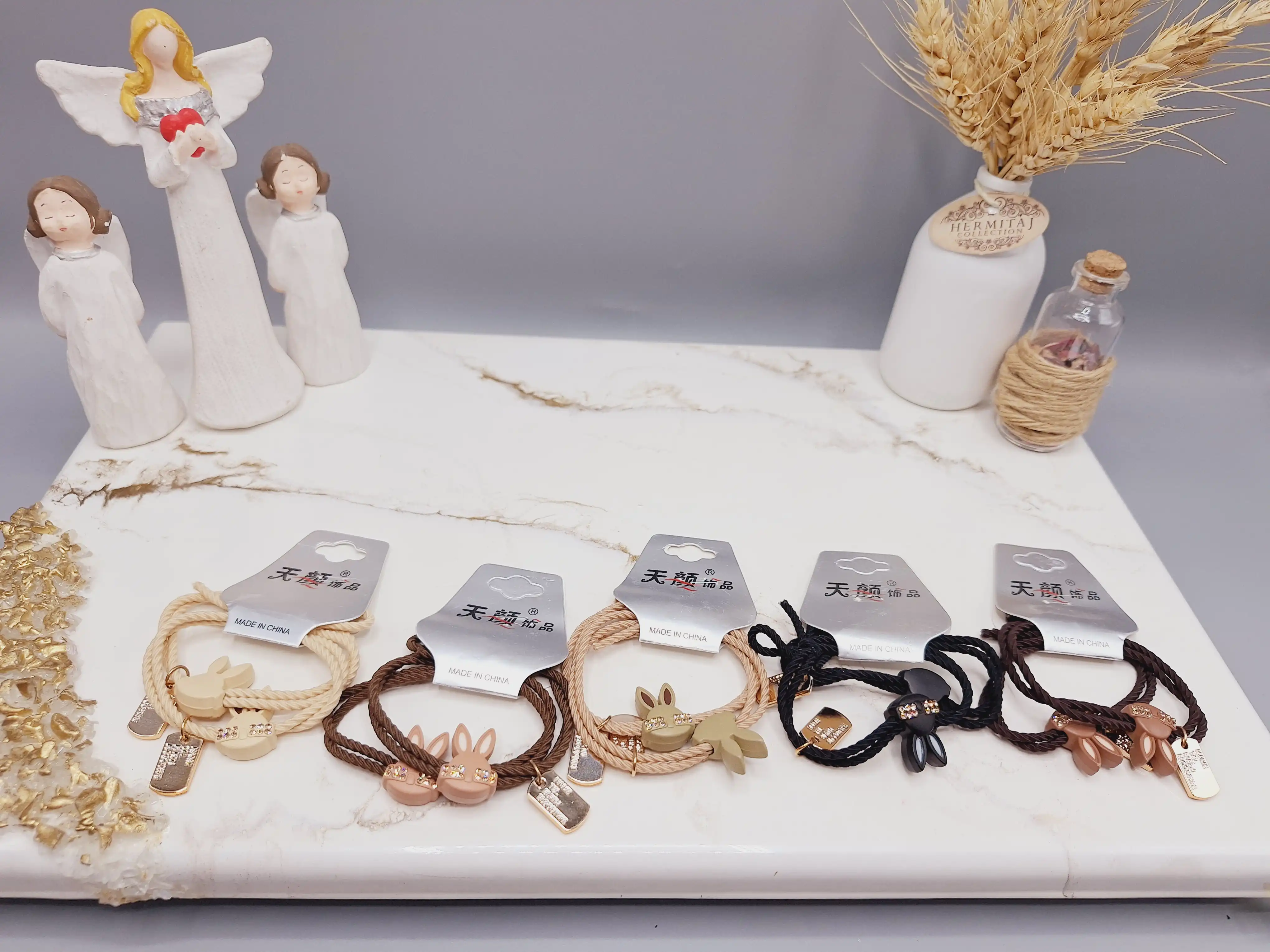 کش مو 2 تایی طرح خرگوش اتیکت دار کد 0012 رندم