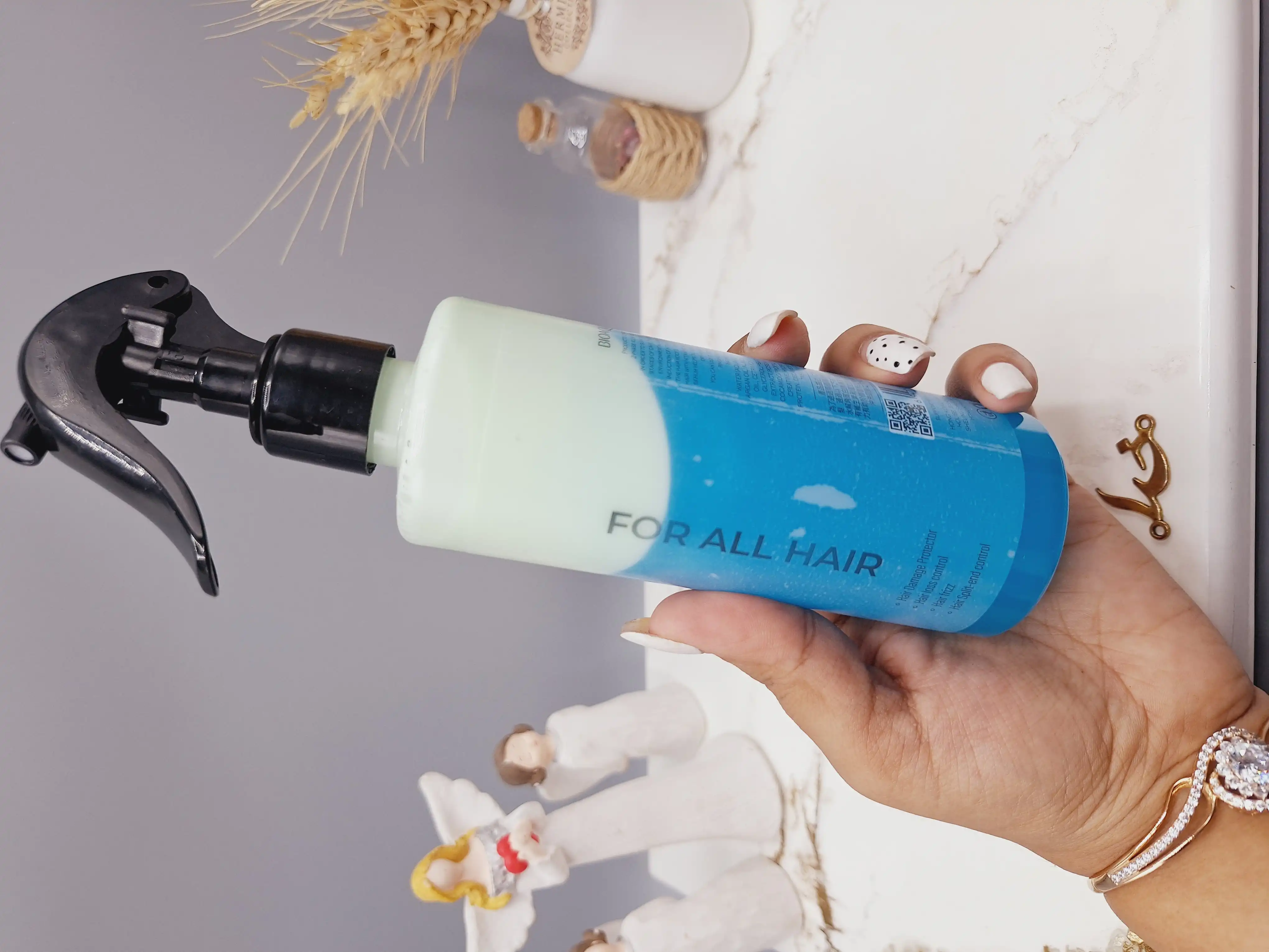 اسپری دو فاز کراتین به همراه کلاژن برند بیوآکوا کد 6088(رنگ آبی)