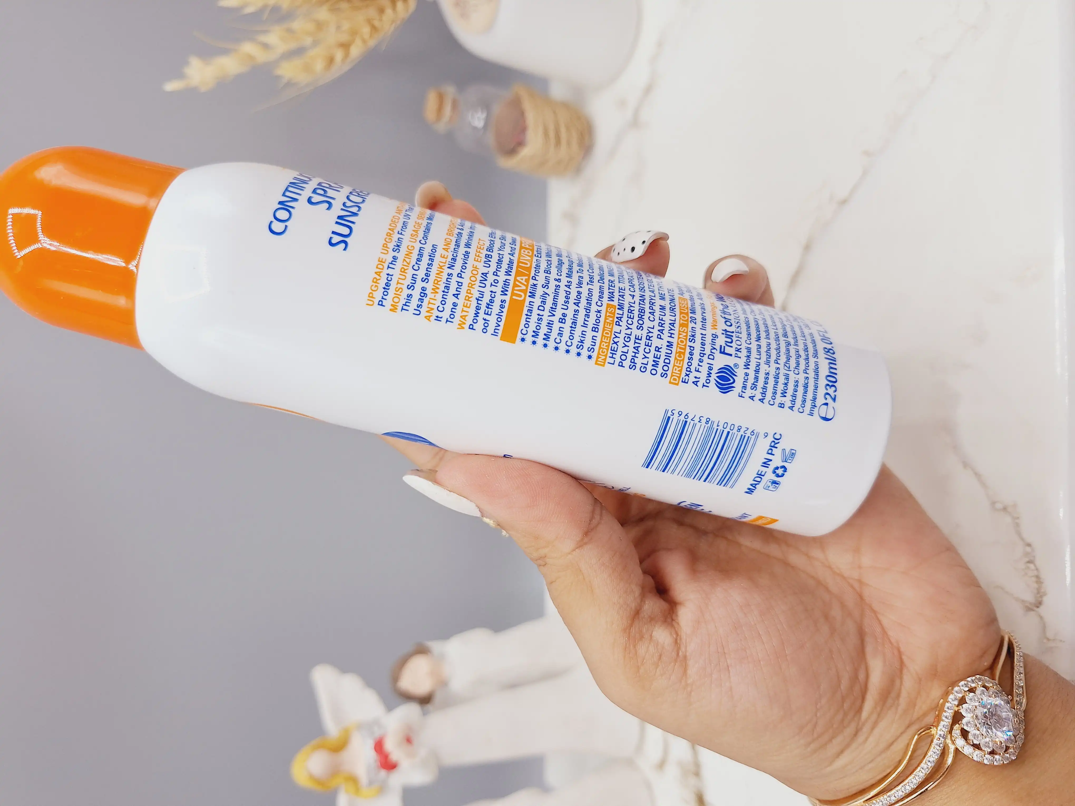 اسپری ضدآفتاب spf 90 برند وکالی WOKALI کد 7965