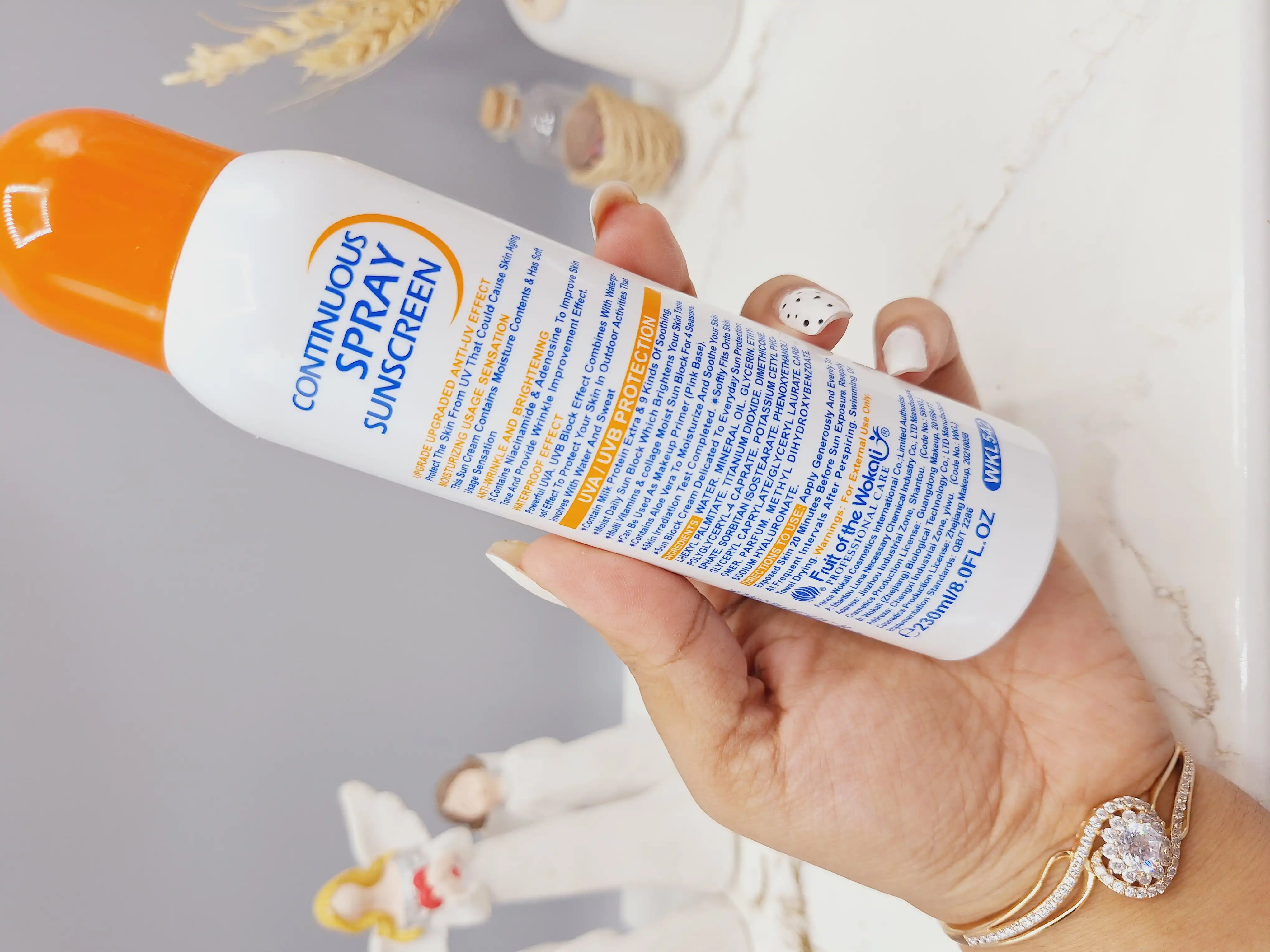 اسپری ضدآفتاب spf 90 برند وکالی WOKALI کد 7965