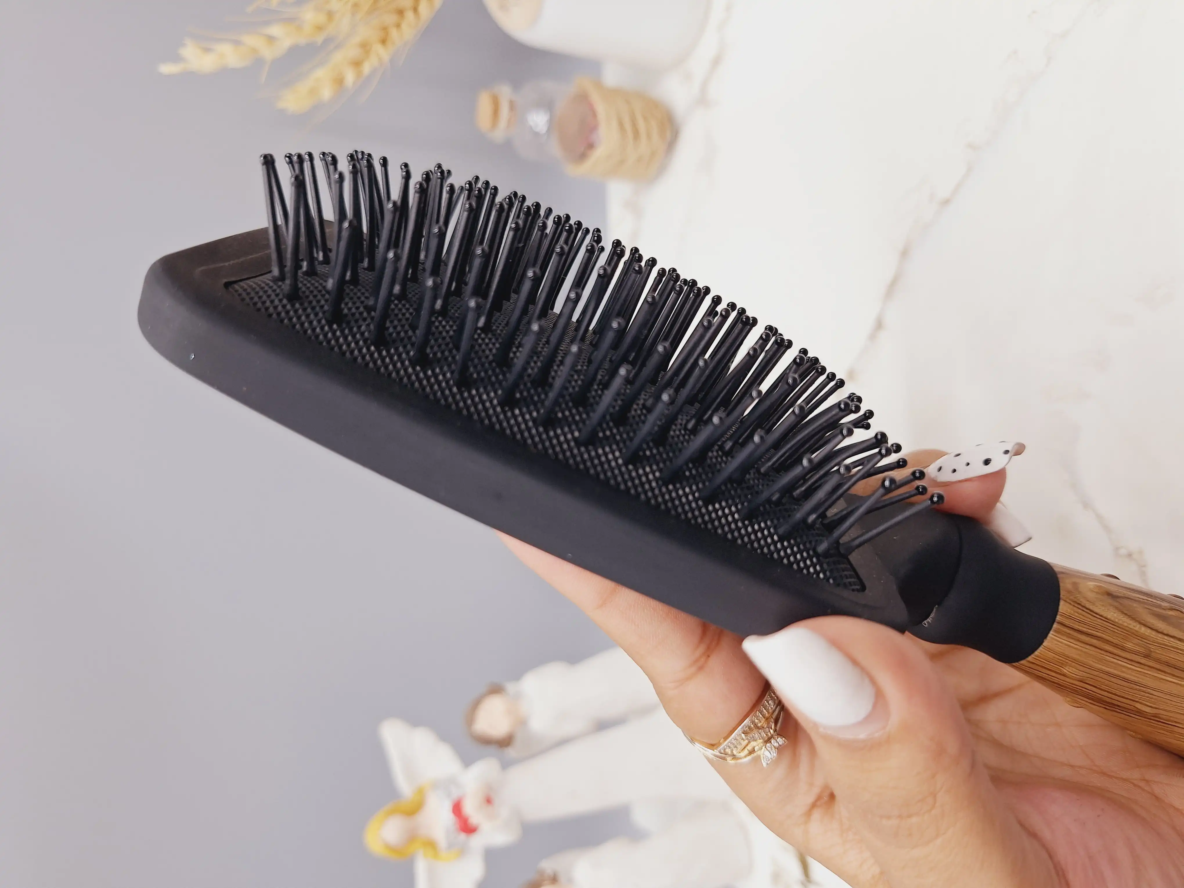 برس مو دسته چوبی تمام مشکی