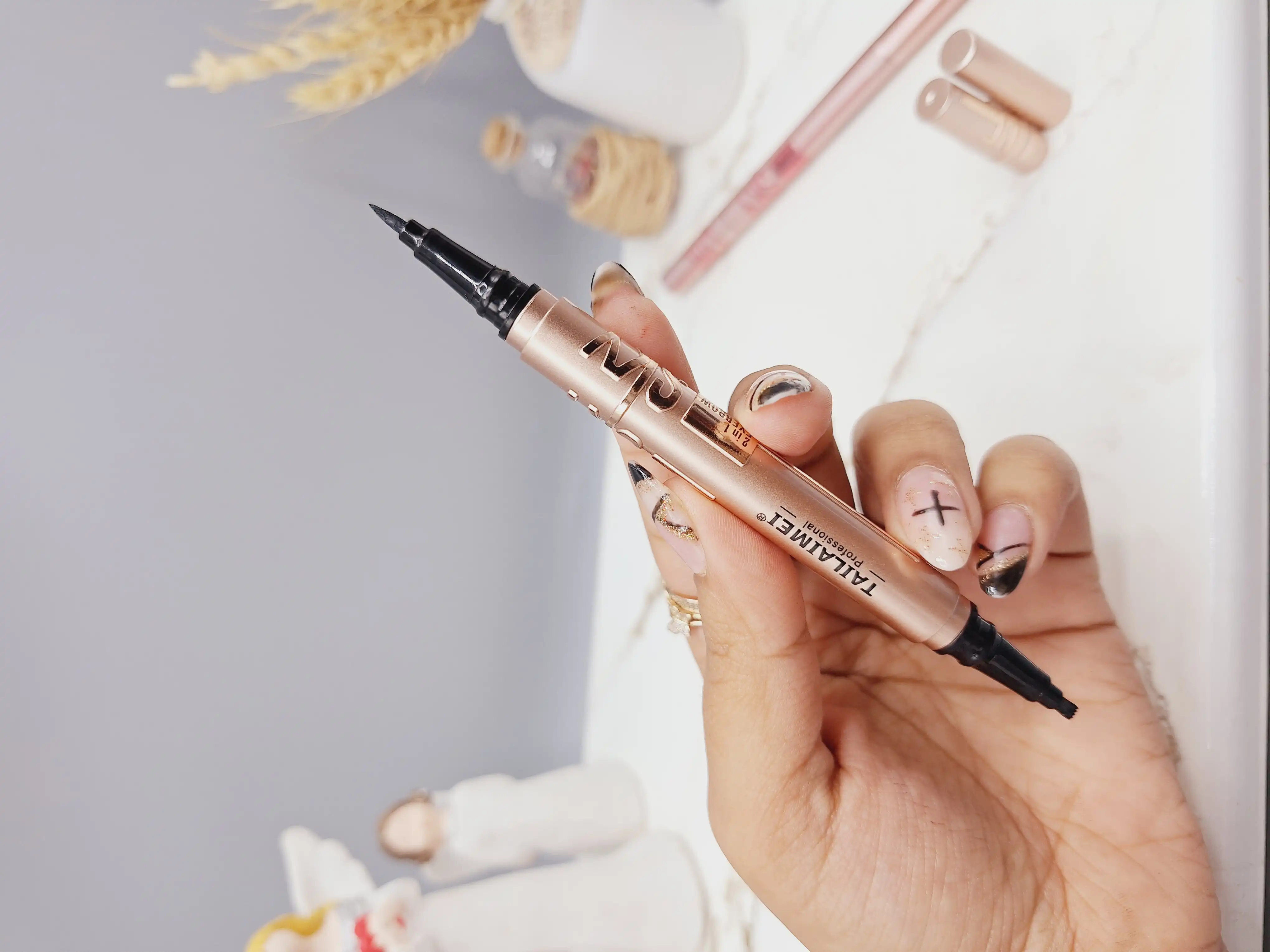 خط چشم و هاشور ابرو قلمی دو طرفه تایلامی کد tlm – e133