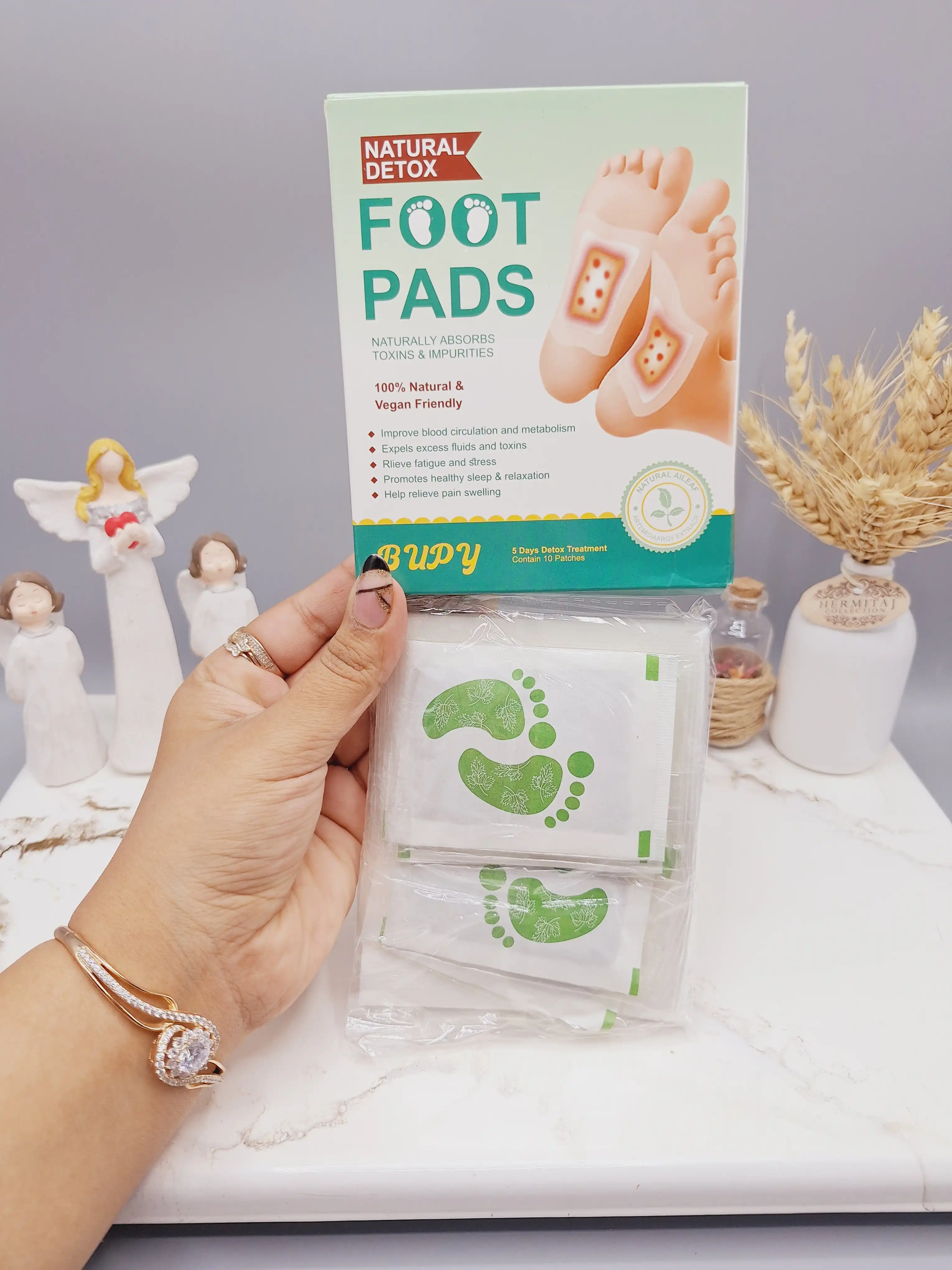 پدهای سم زدایی پا سم زدایی برای ورم پا تسکین درد پا و پاکسازی بدن FOOT PADS