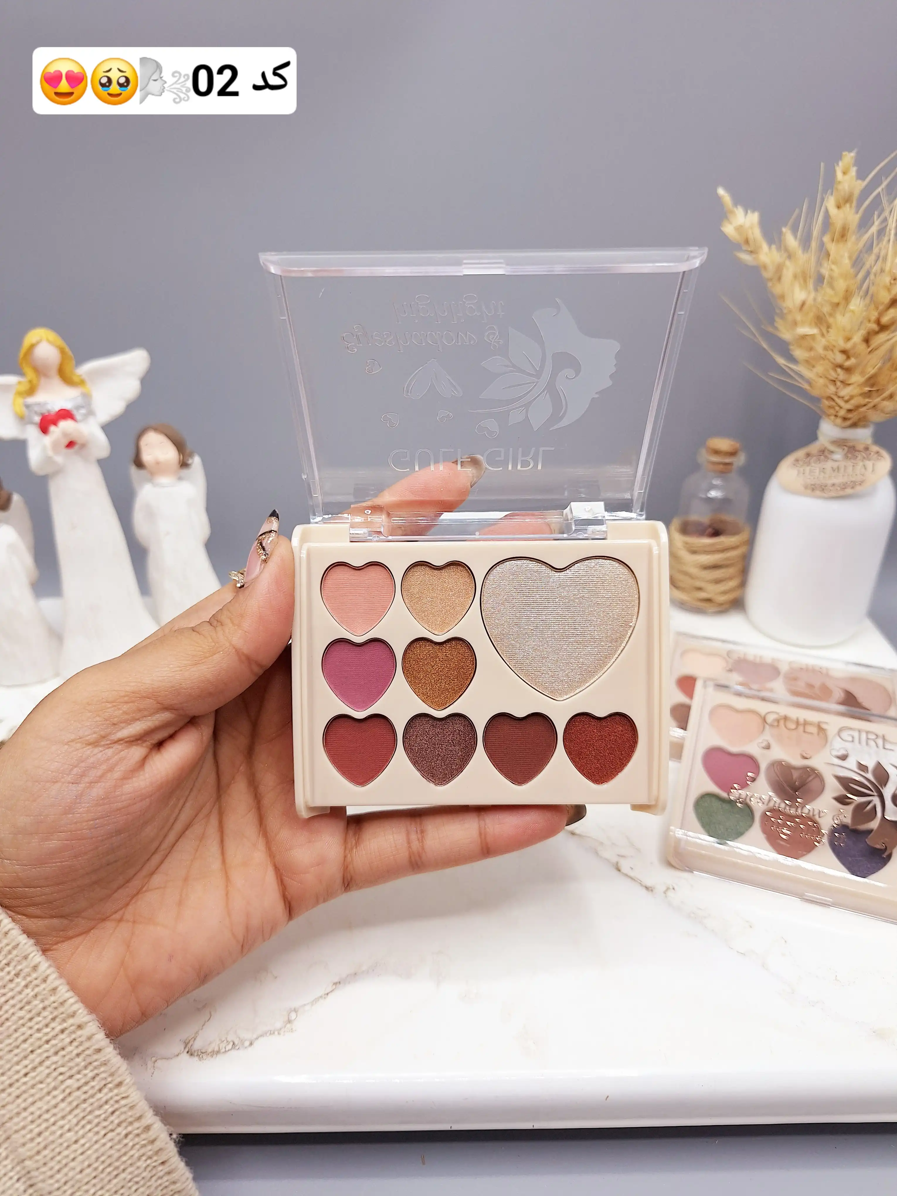 پالت سایه و هایلایتر نه رنگ قلبی گالف گرل کد gf564