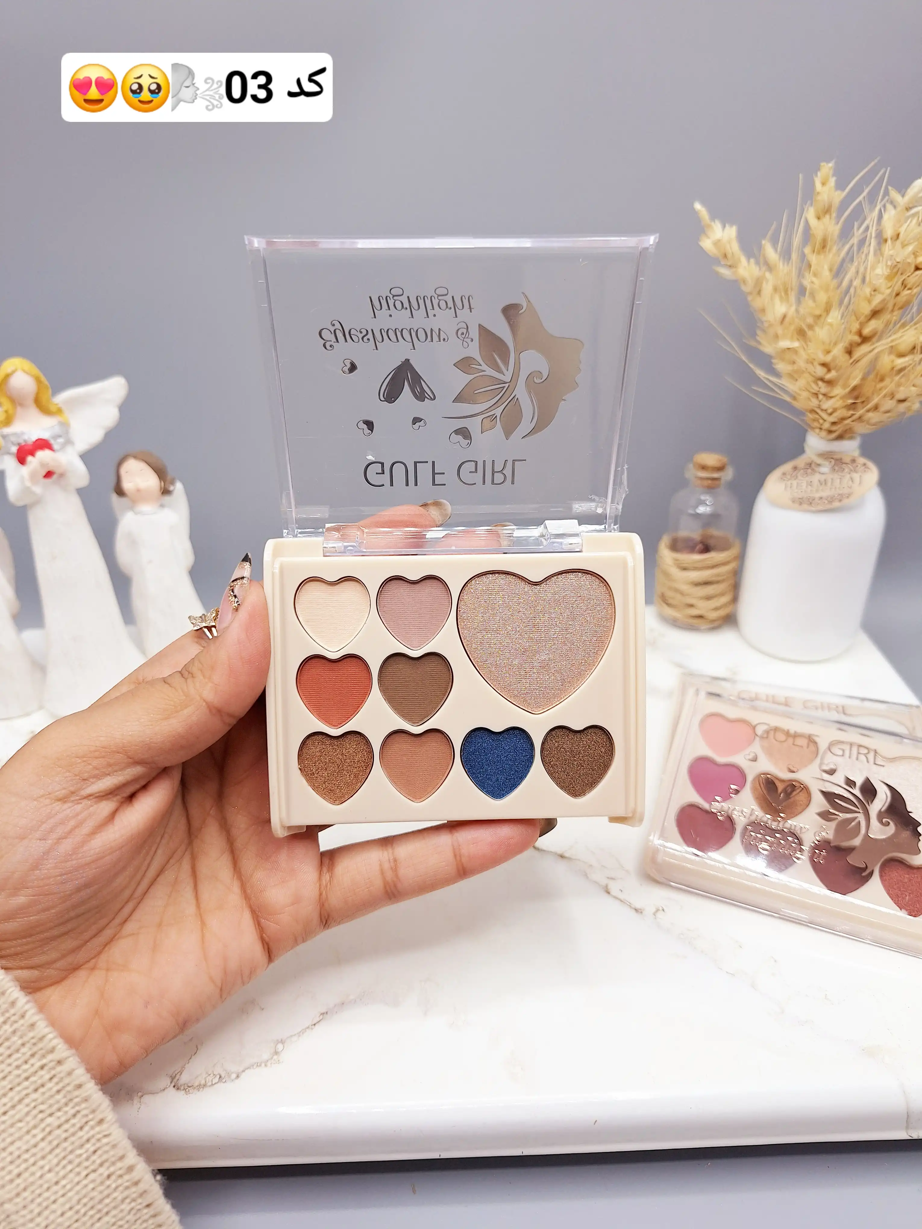 پالت سایه و هایلایتر نه رنگ قلبی گالف گرل کد gf564
