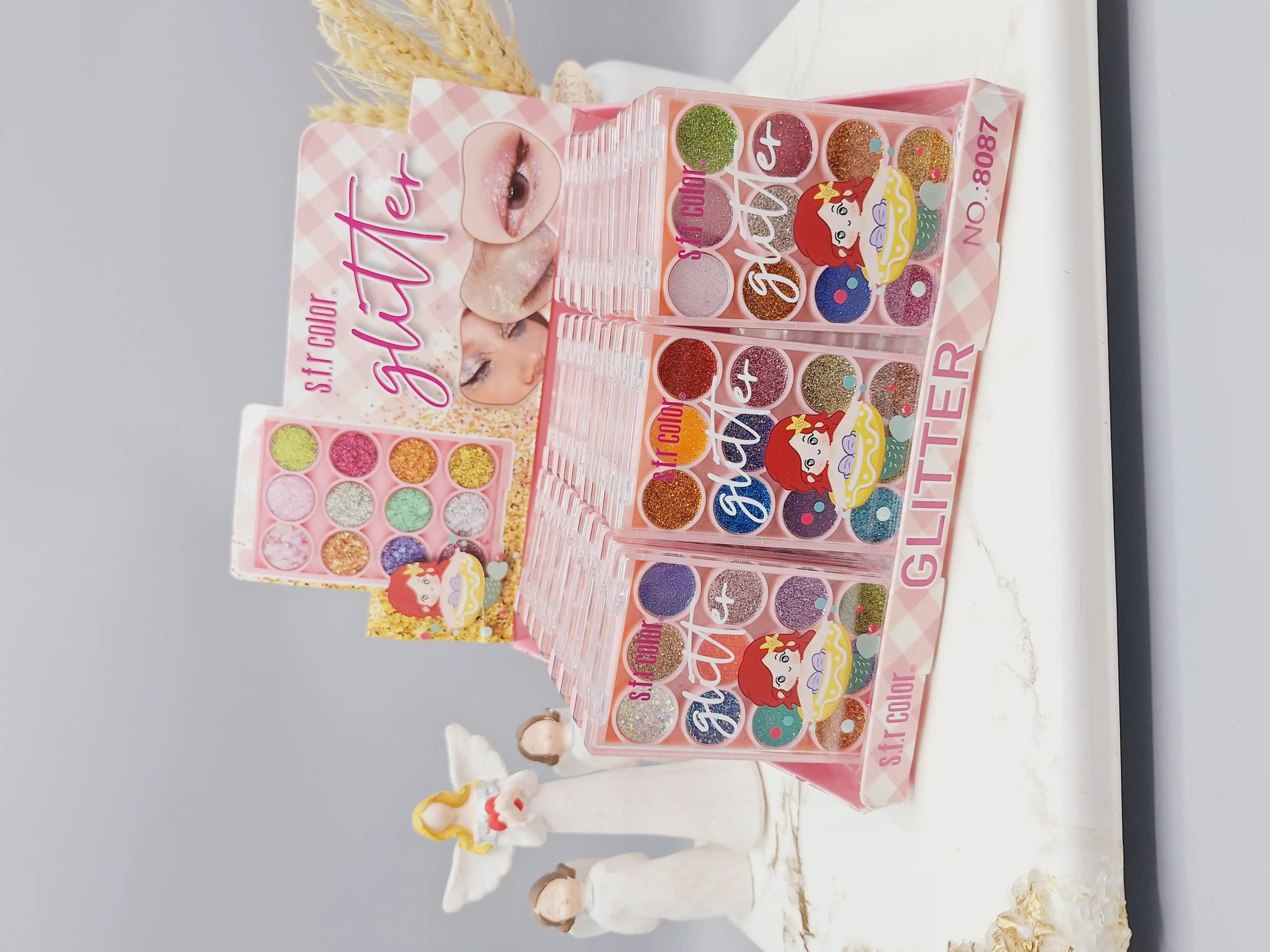 پالت سایه چشم گلیتری زیبا 12 تایی طرح پری کد 8087