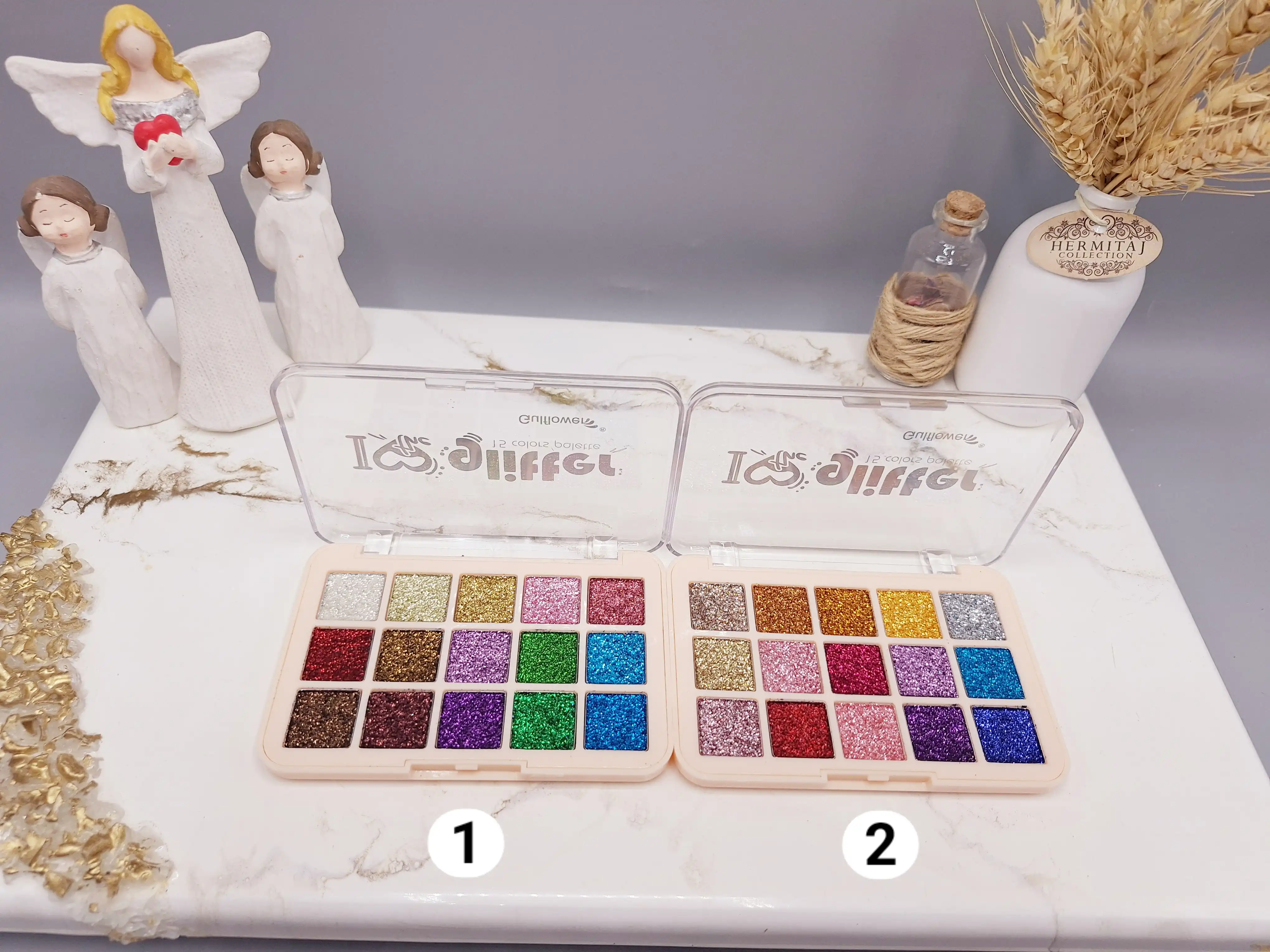 پالت گلیتر چشم 15 رنگ زیبا برند Gulflower کد 403