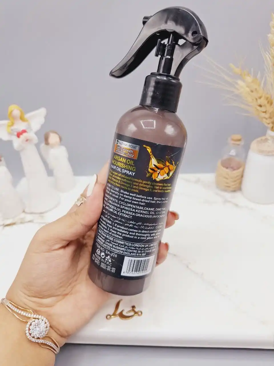 اسپری دو فاز مغذی روغن آرگان حجم 250 میل برند SULTANA ROSE (بدون کارتن)