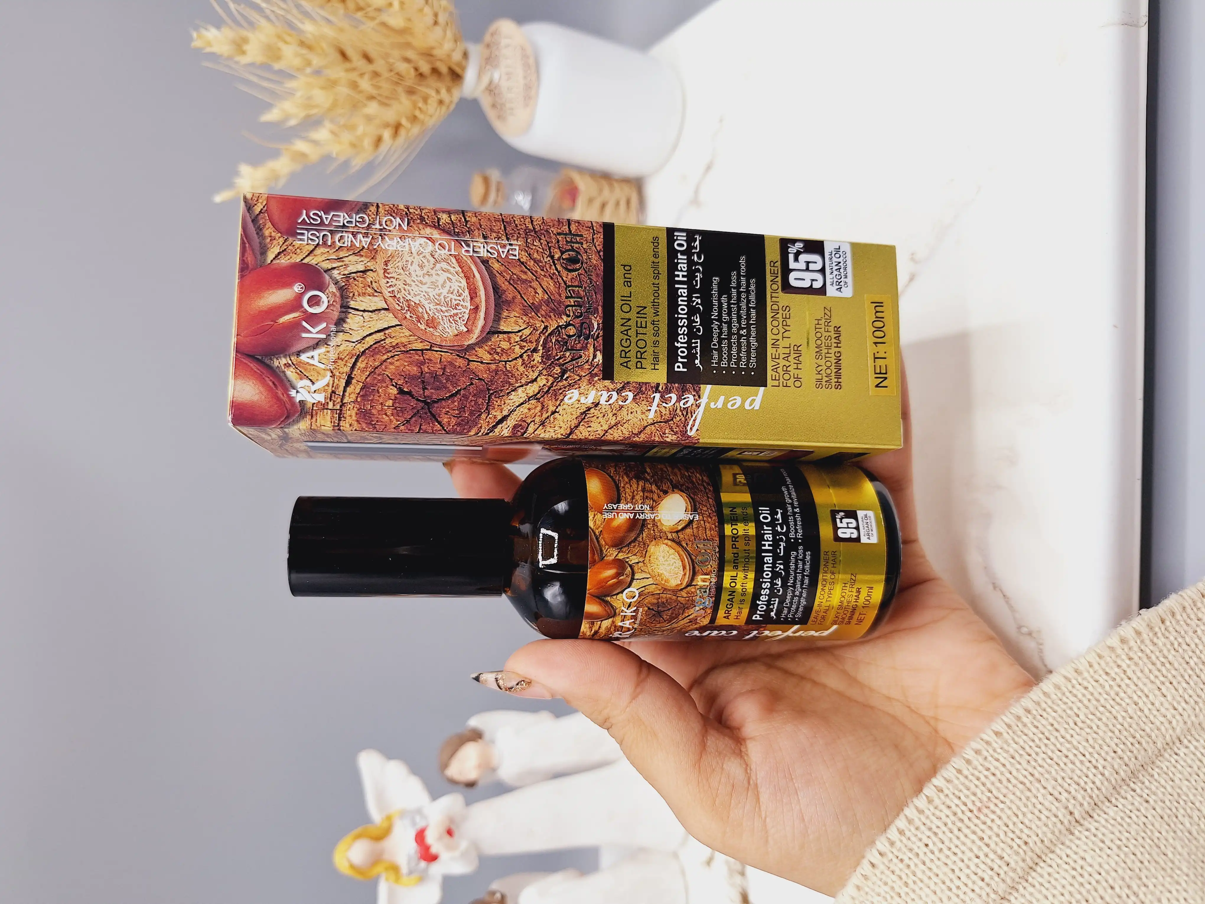 روغن و پروتئین آرگان مو راکو با 95 درصد عصاره طبیعی دانه میوه آرگان حجم 100ml کد 1190