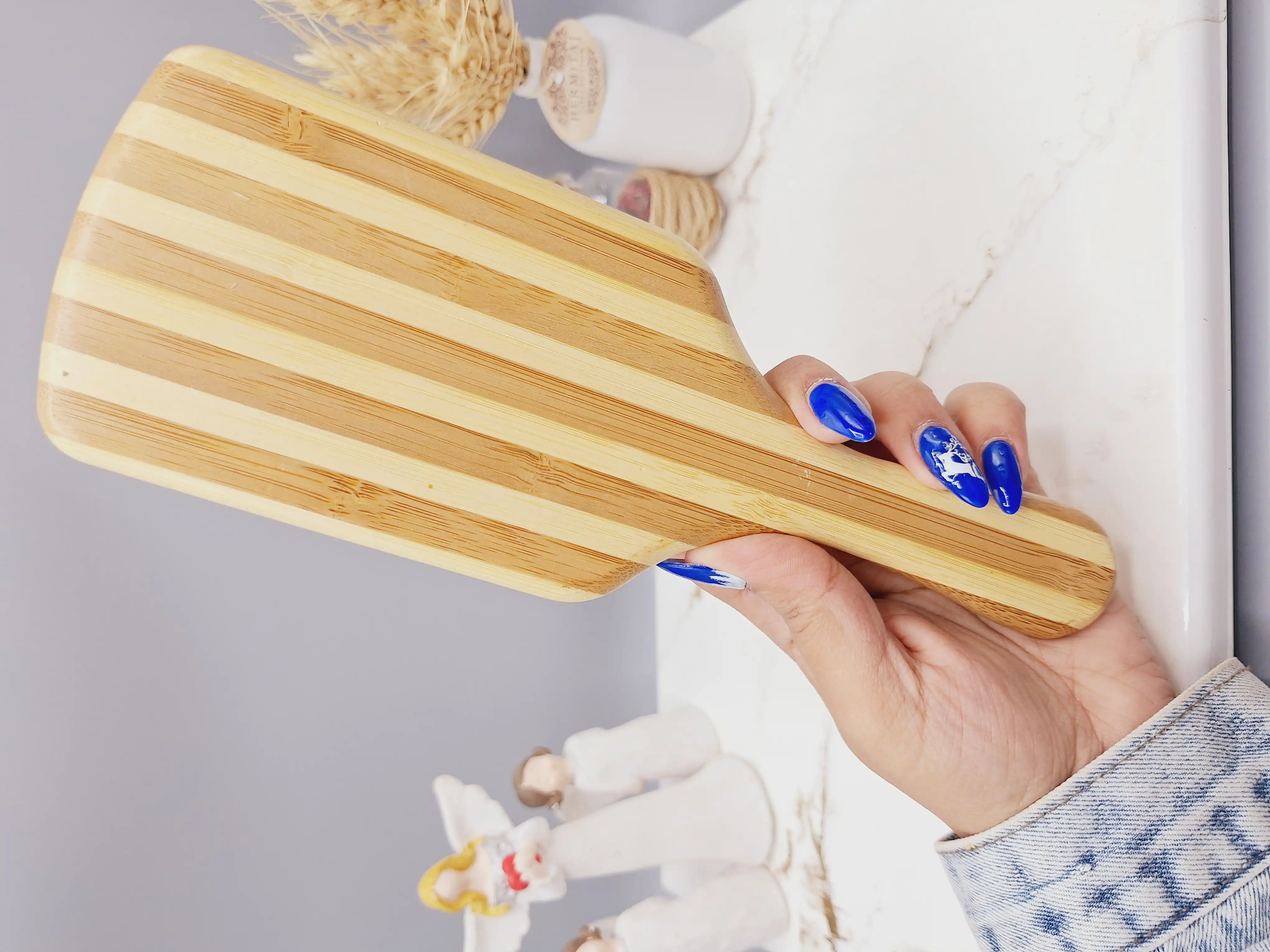 برس مو بامبو چوبی دو رنگ