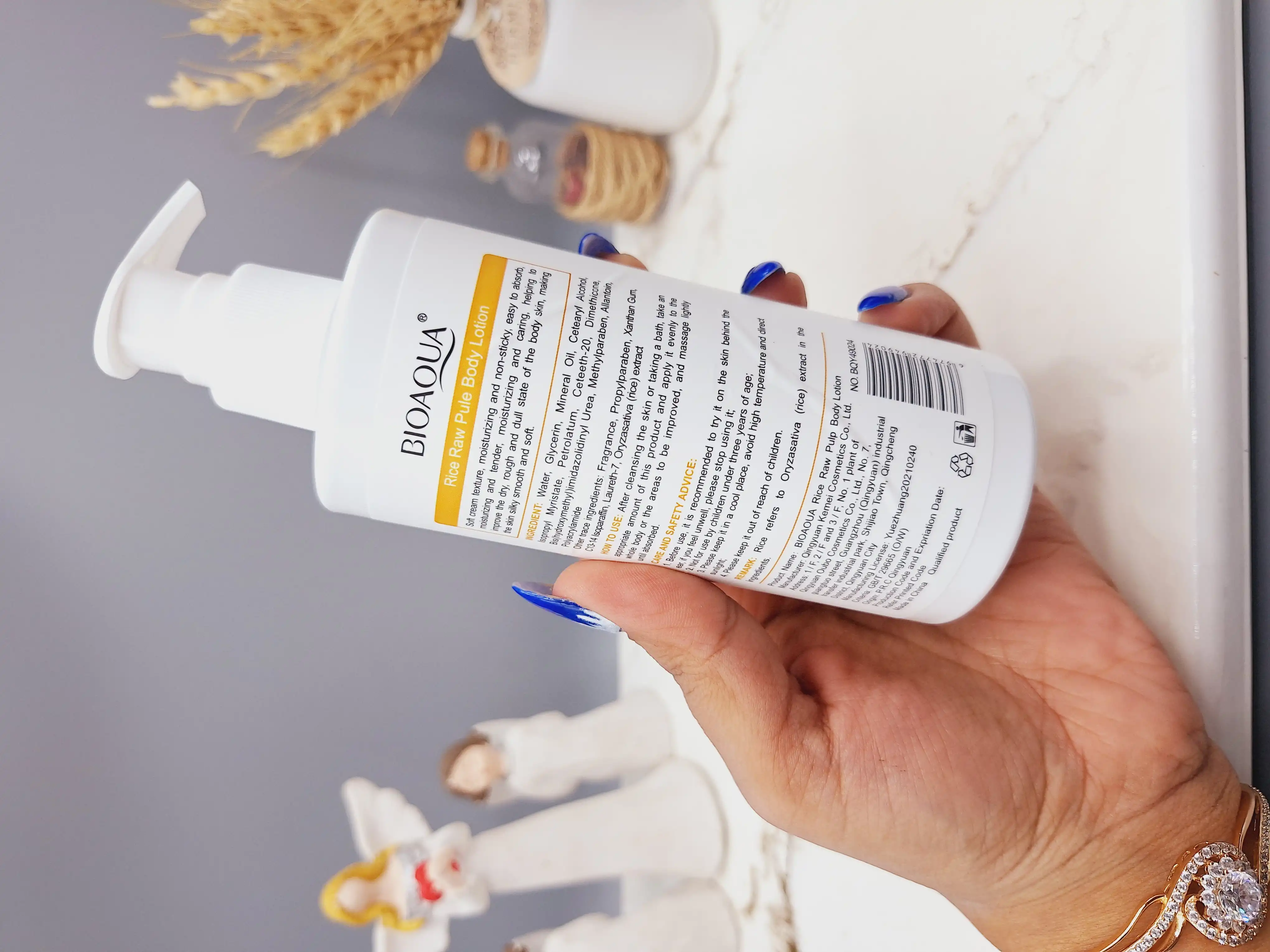 لوسیون بدن پمپی روشن کننده برنج بيواكوا اصلی 250 میل کد 49024