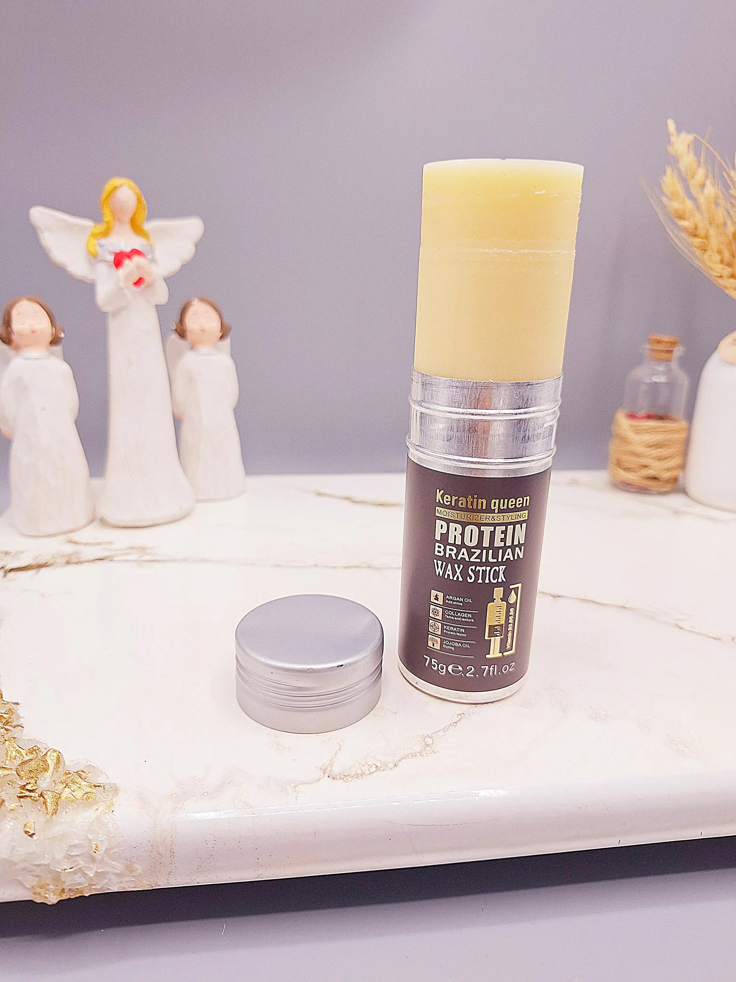 وزگیر مو استیکی پروتئینه و ویتامینه برند كراتين كوئين ساخت برزیل کد 41960