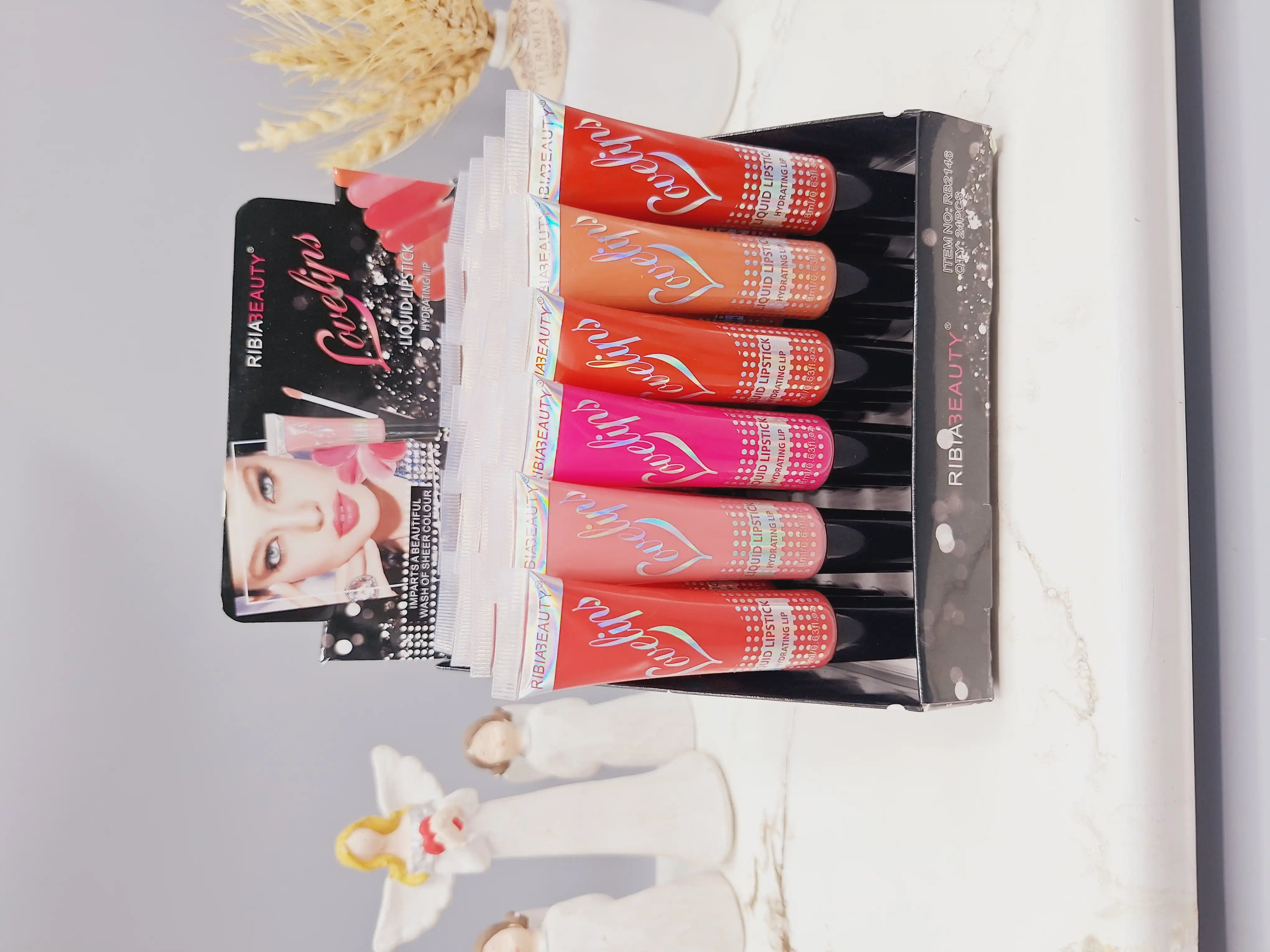 پک 6 تایی لیپ گلاس اسمارتیزی تیوپی فوق العاده زیبا برند ‏RIBIABEAUTY‏ کد RB2146