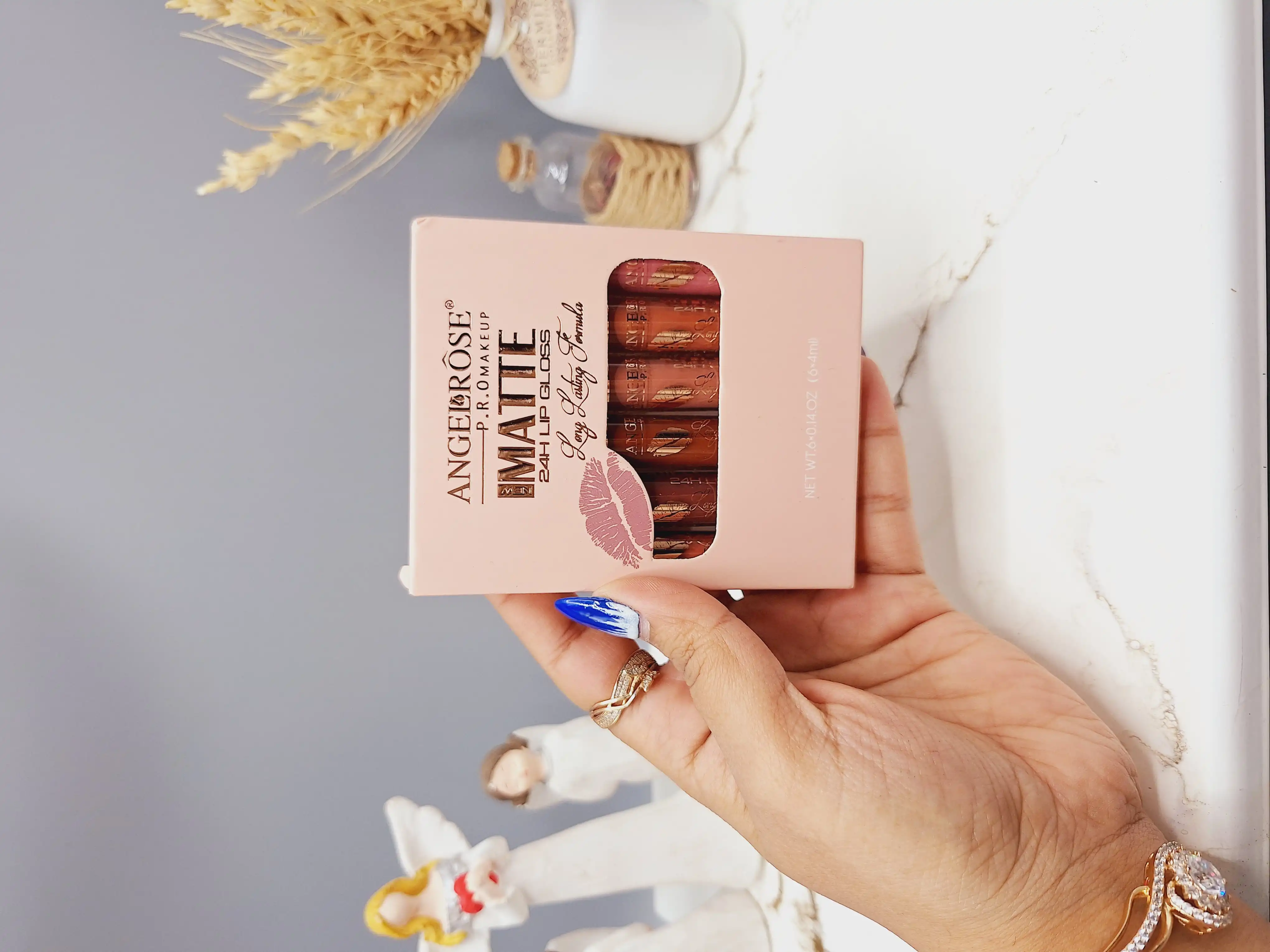 پک ۶ عددی رژلب مایع مات ۲۴ ساعته بدون سرب کیفیت عالی ANGEBROSE کد 0985