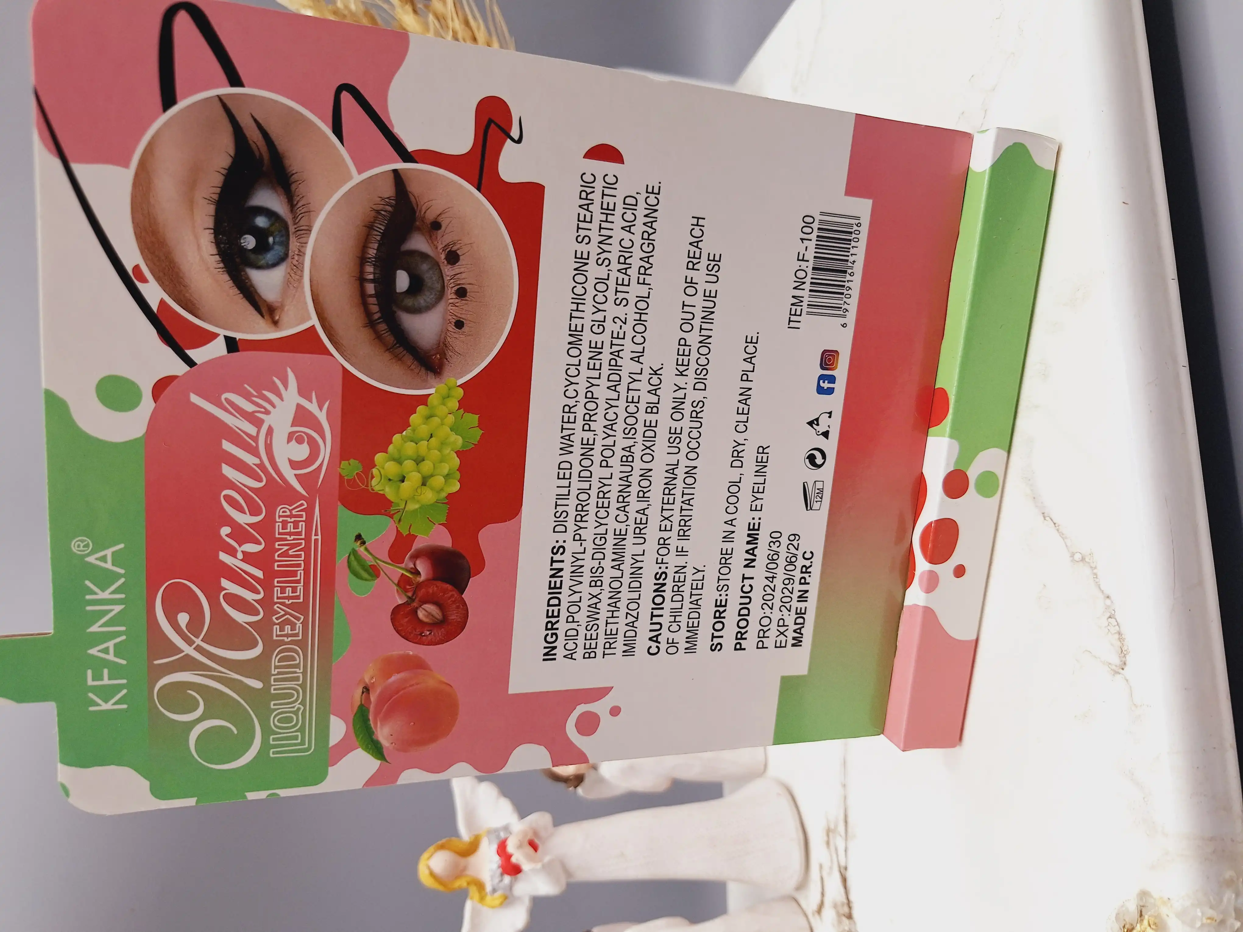 خط چشم مشکی ماژیکی پوکه کوزه ای ضدآب برند KFANKA کد NO:F-100