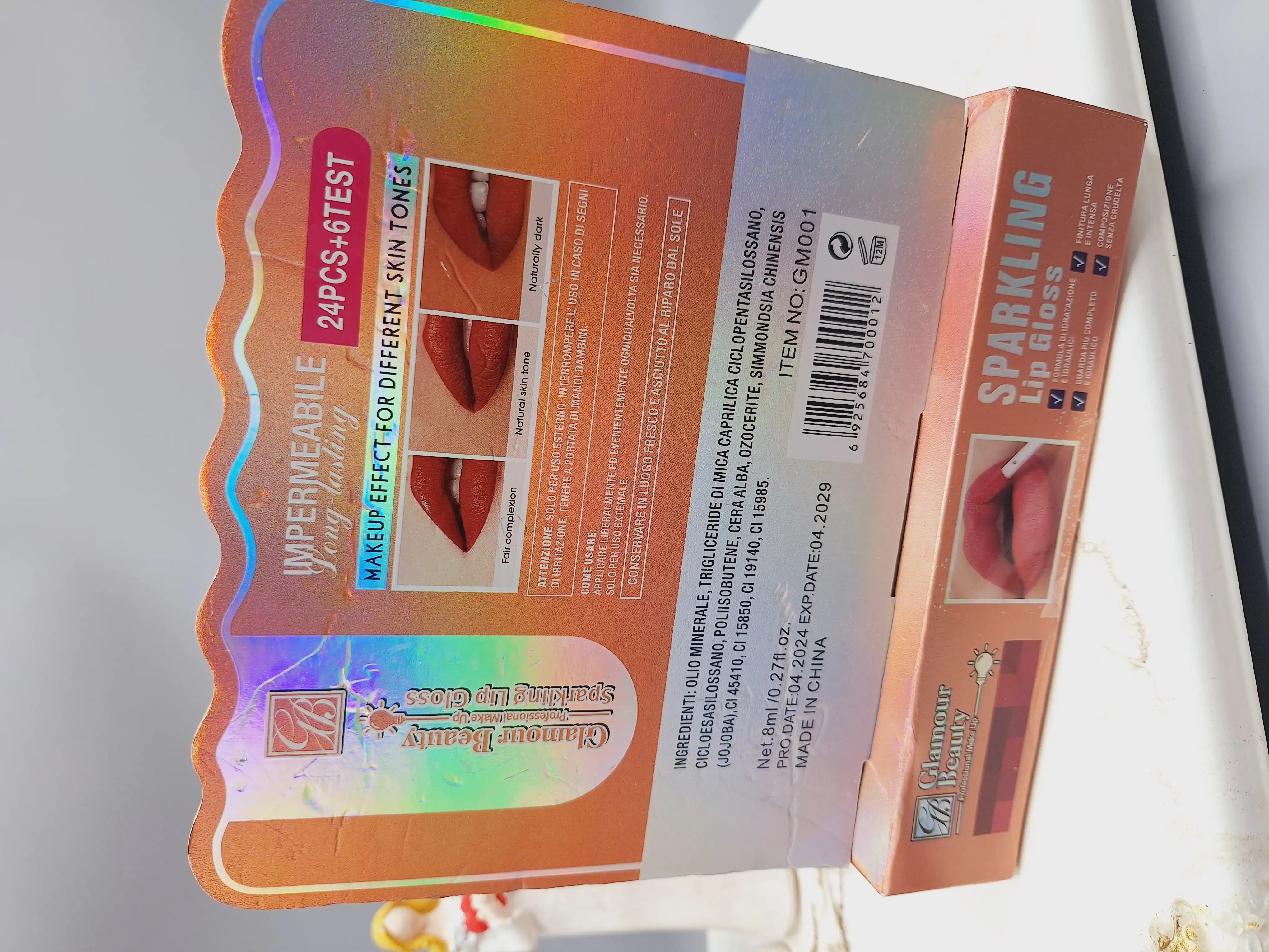 پک 6 تایی رژ مایع درخشان برند Glamour Beauty کد GM001