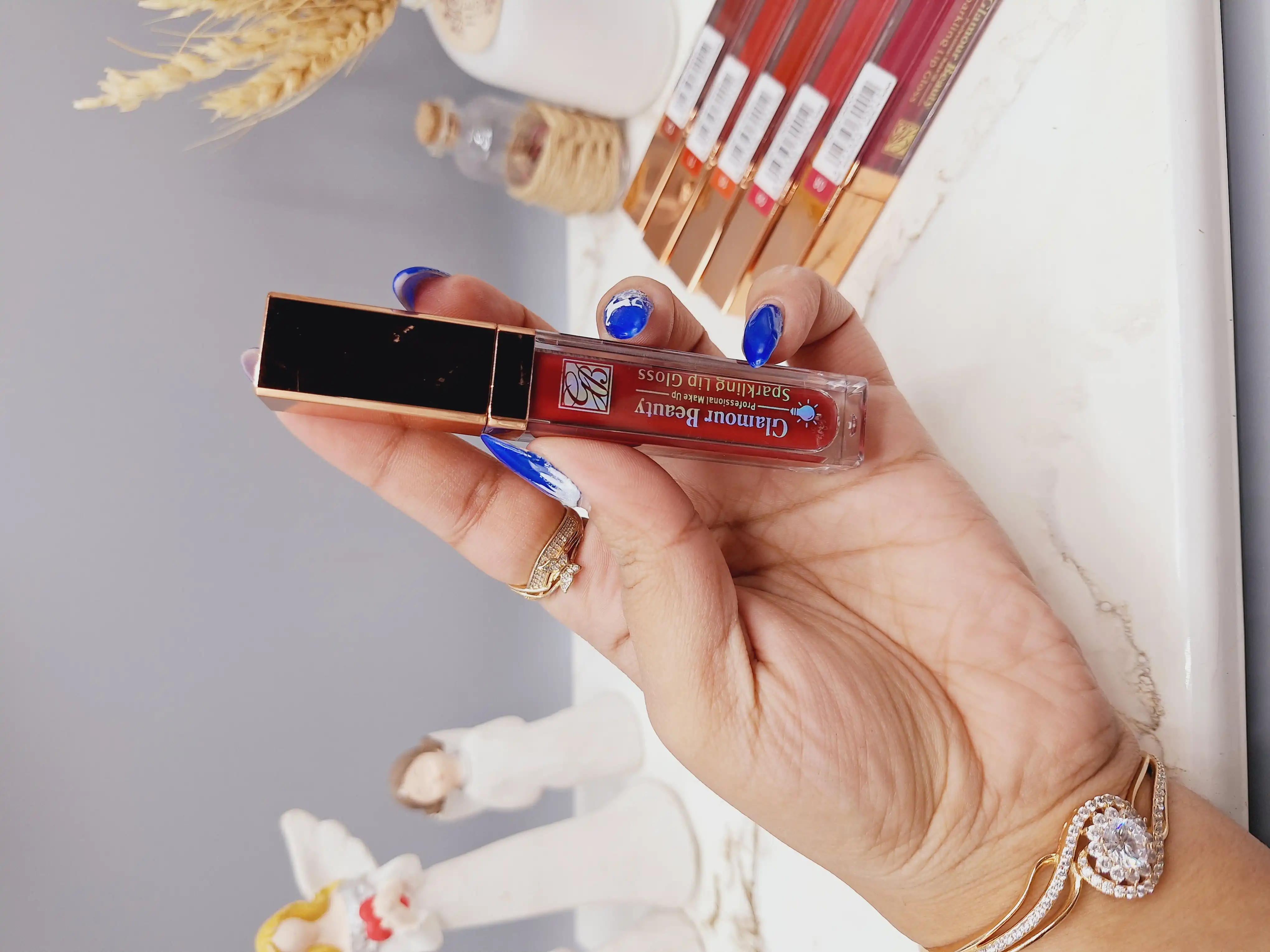 پک 6 تایی رژ مایع درخشان برند Glamour Beauty کد GM001