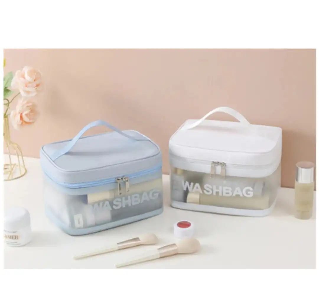 کیف آرایشی با کیفیت و جا دار (رنگ آبی)