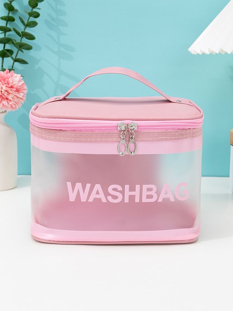 کیف آرایشی با کیفیت و جا دار (رنگ صورتی)