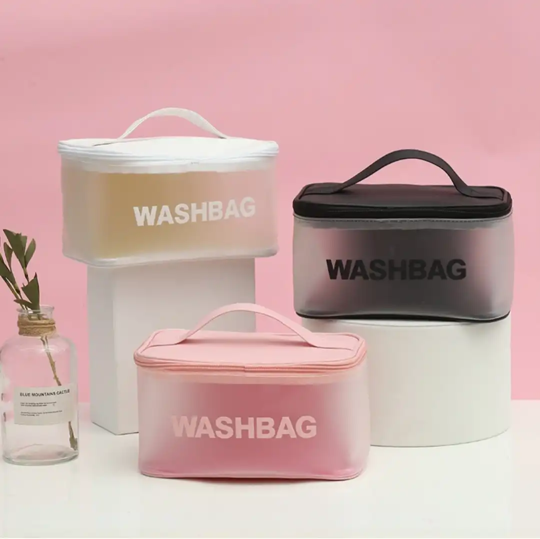 کیف آرایشی با کیفیت و جا دار (رنگ صورتی)