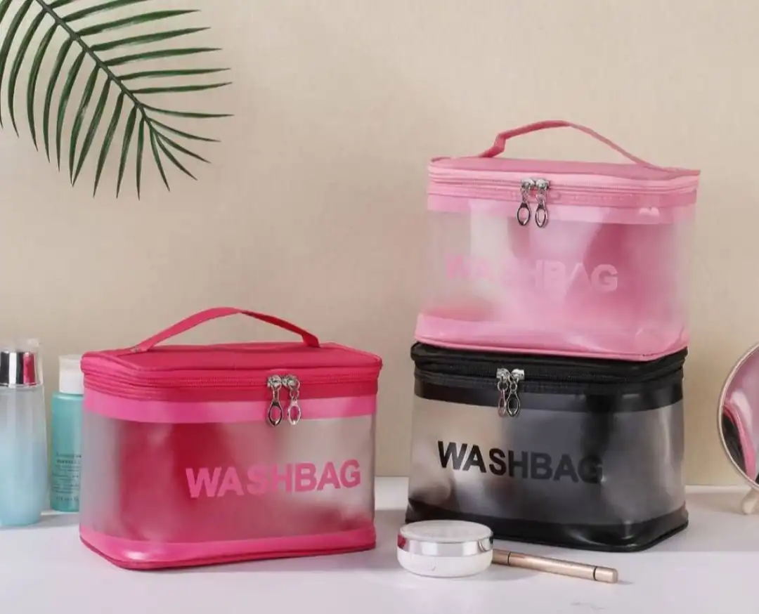 کیف آرایشی با کیفیت و جا دار (رنگ صورتی)