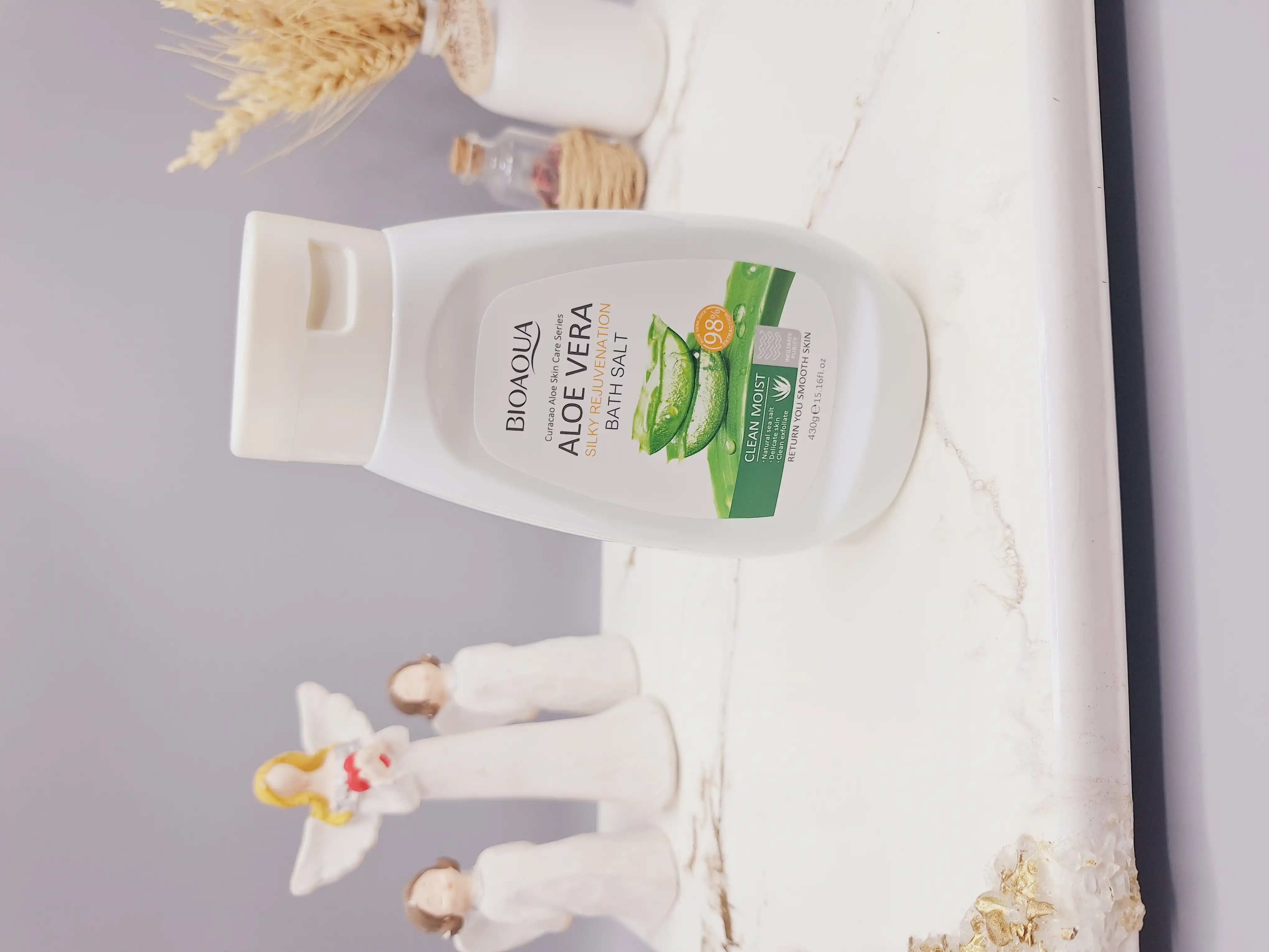 نمک بدن آلوئه ورا بیوآکوا 430 گرم کد bay34441 برای از بین بردن پوست مرغی و روشن کننده نقاط حساس