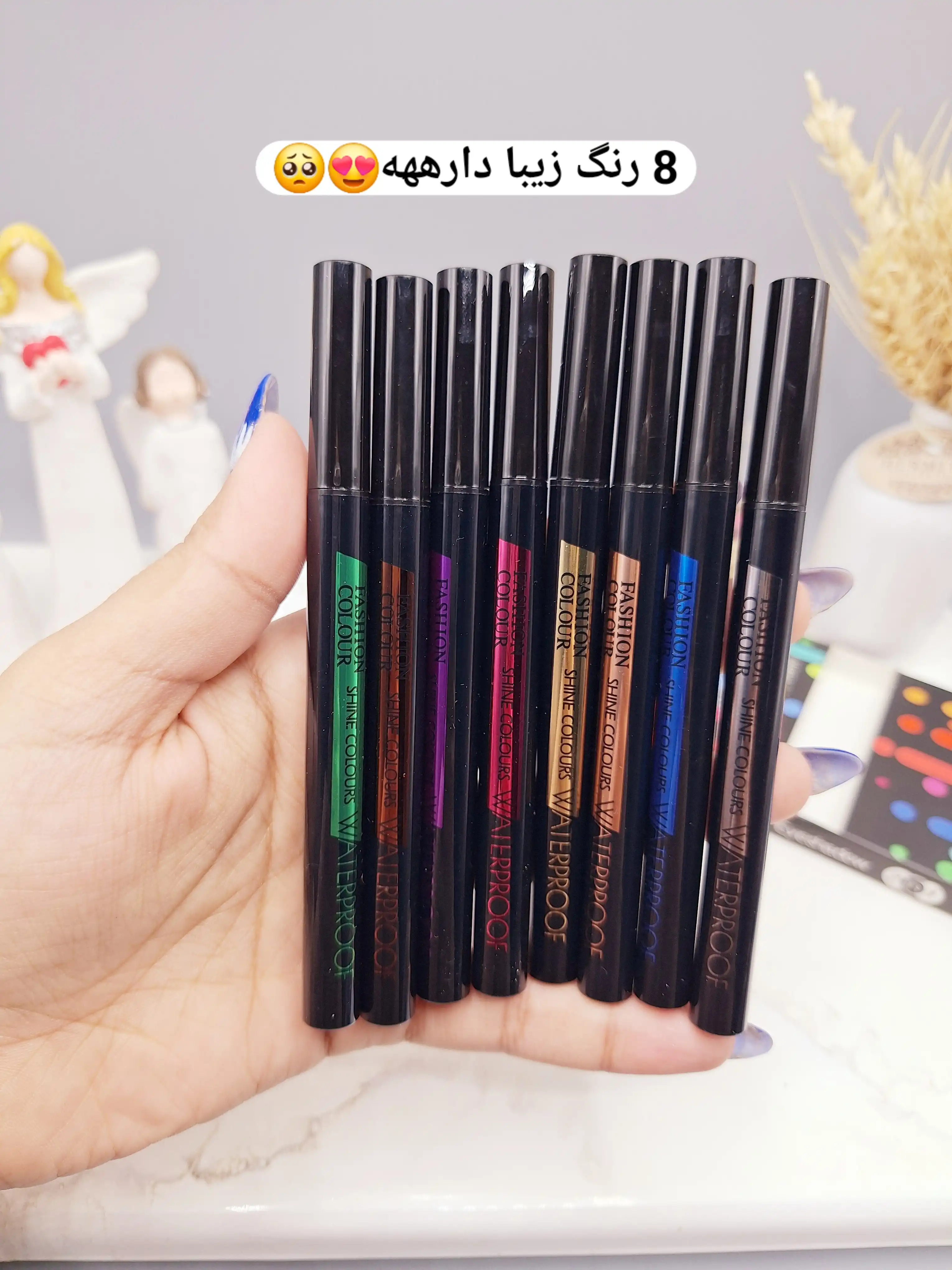 پک 12 تایی خط چشم رنگی فوق العاده زیبا و ضد آب ترند YABAGLIAN کد 0126