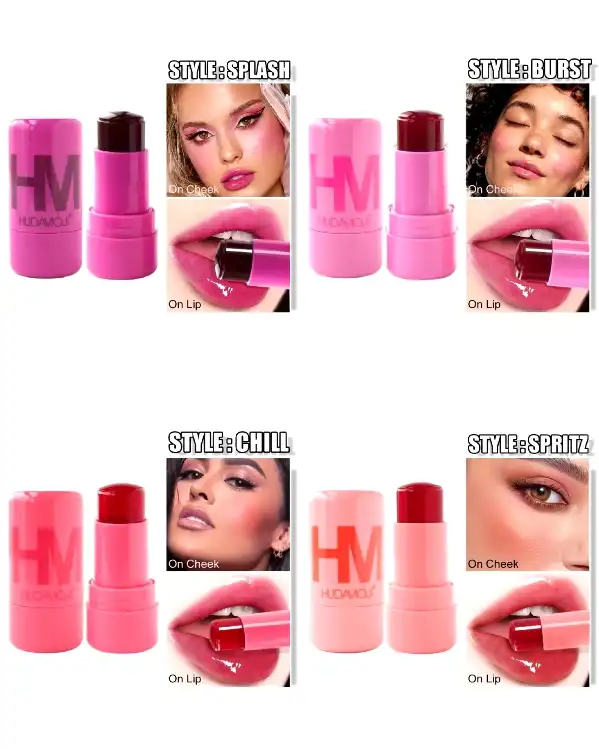 تینت لب ژله ای معروف با بافت یکدست برند هدا موجی HUDAVMOJI کد 137