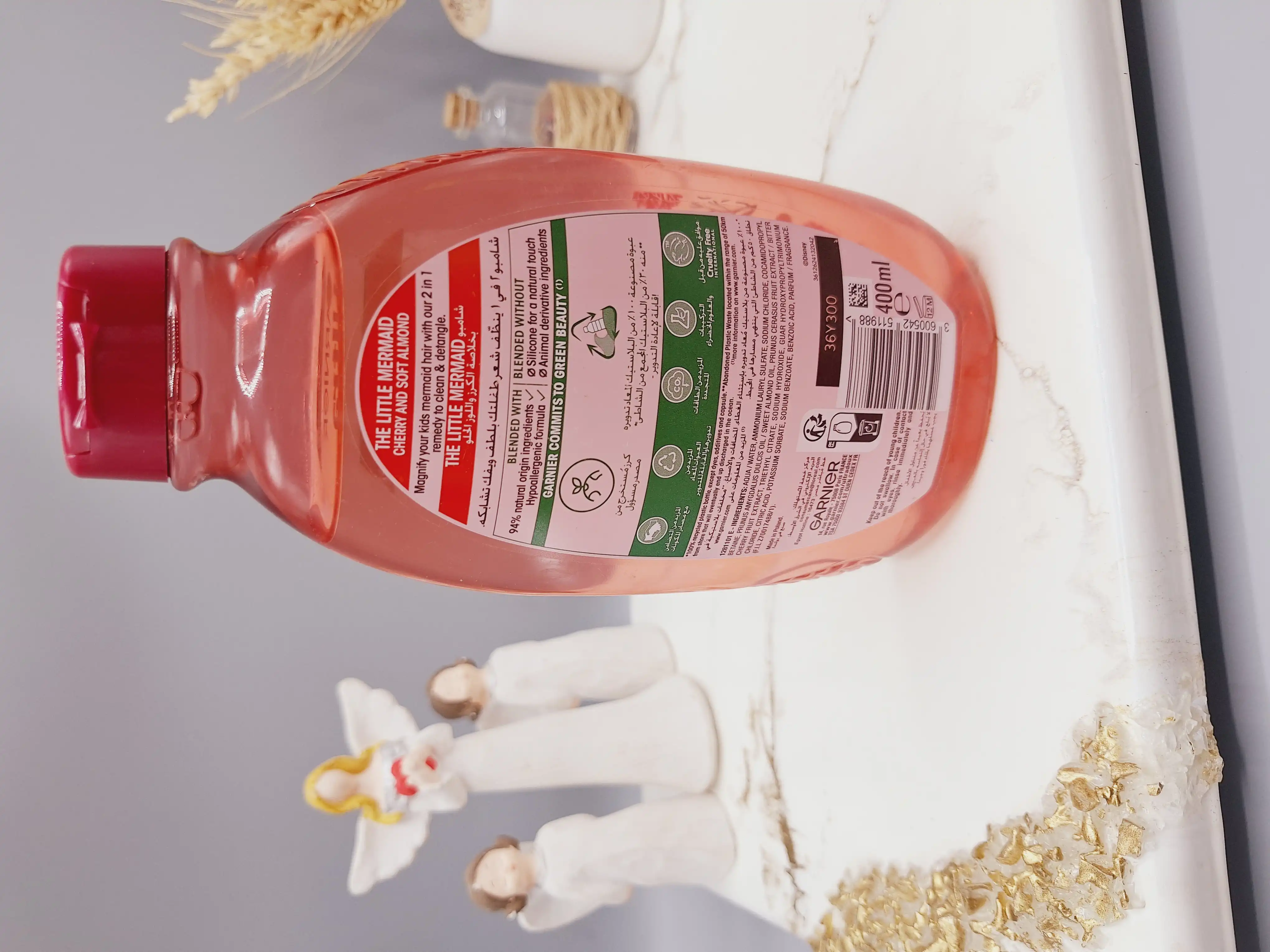 شامپو نرم کننده و پاک کننده کودکان با گیلاس و بادام نرم برند گارنیر اصلی حجم 400 میل کد 1988